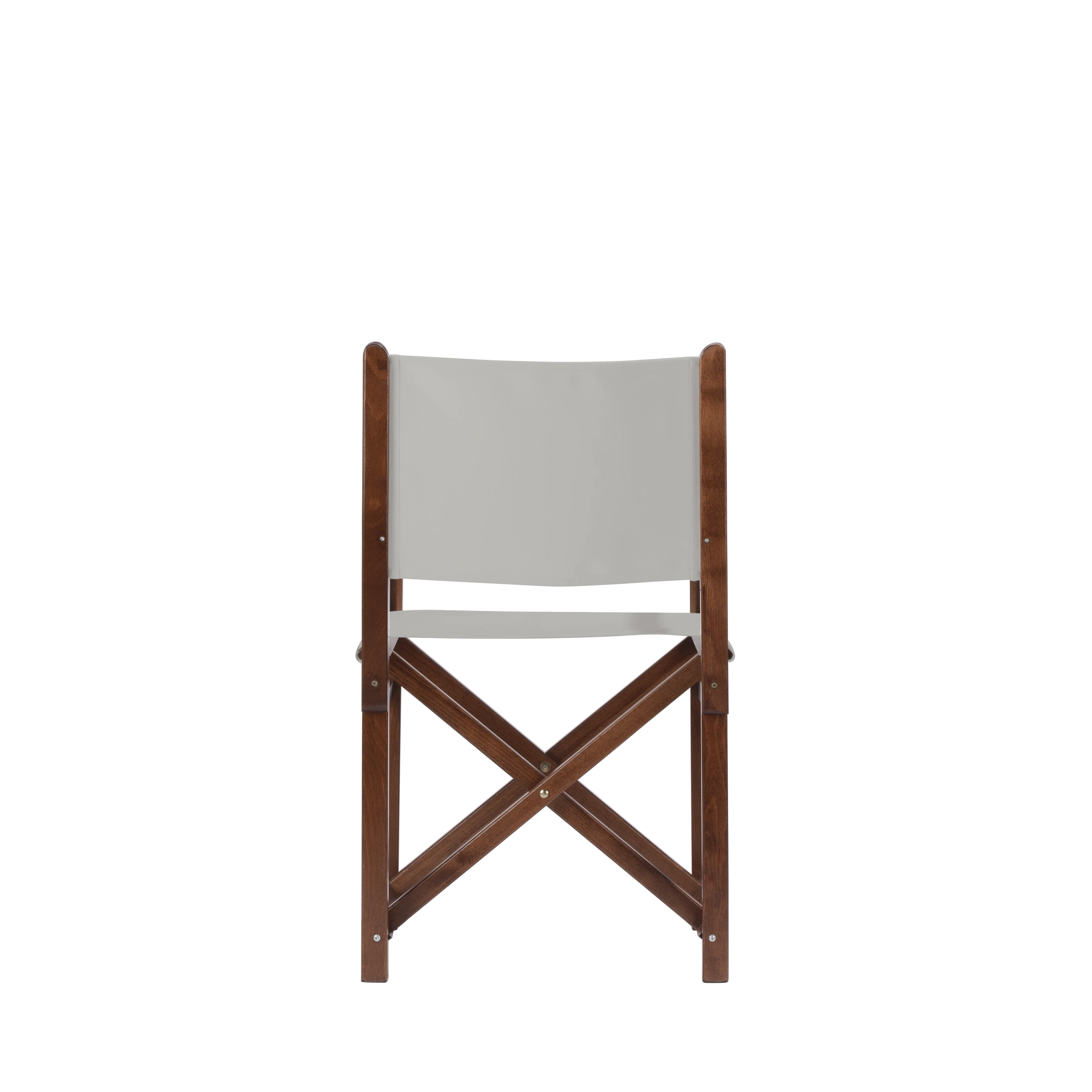 Regiestuhl Pedro aus braunem Buchenholz mit hellgrauem Bezug, Rückansicht
#Swing | Set (Farbe)_hellgrau