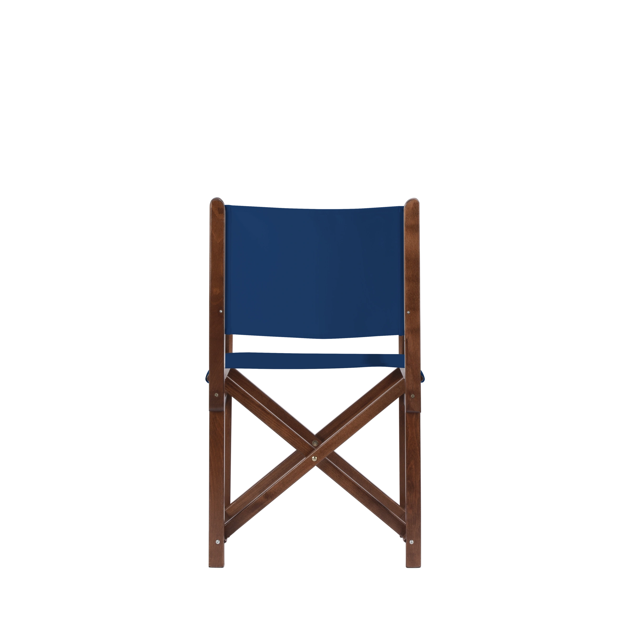 Regiestuhl Pedro aus braunem Buchenholz mit Bezug in marine, Rückansicht
#Swing | Set (Farbe)_marine