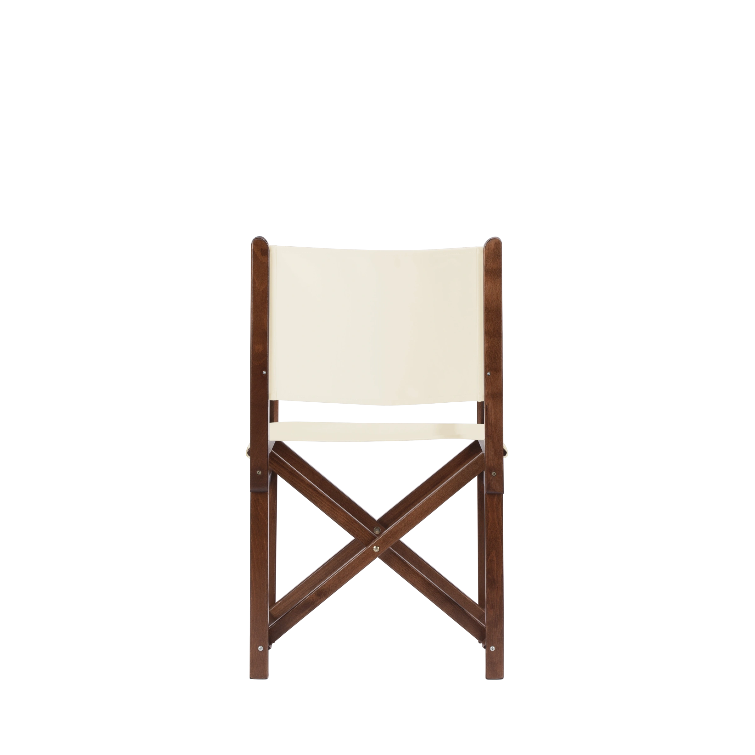 Regiestuhl Pedro aus braunem Buchenholz mit naturfarbenem Bezug, Rückansicht
#Swing | Set (Farbe)_natur