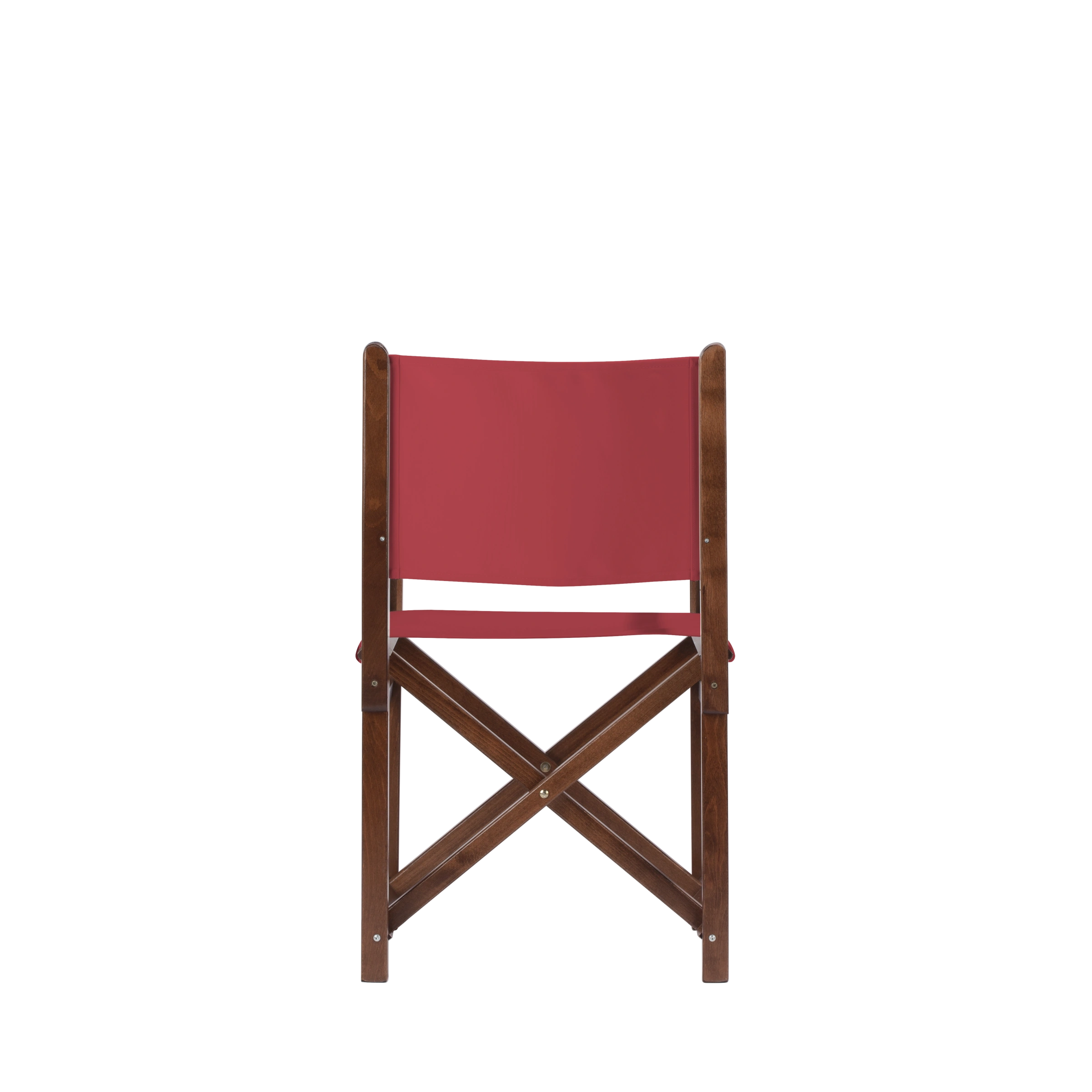 Regiestuhl Pedro aus braunem Buchenholz mit rotem Bezug, Rückansicht
#Swing | Set (Farbe)_rot