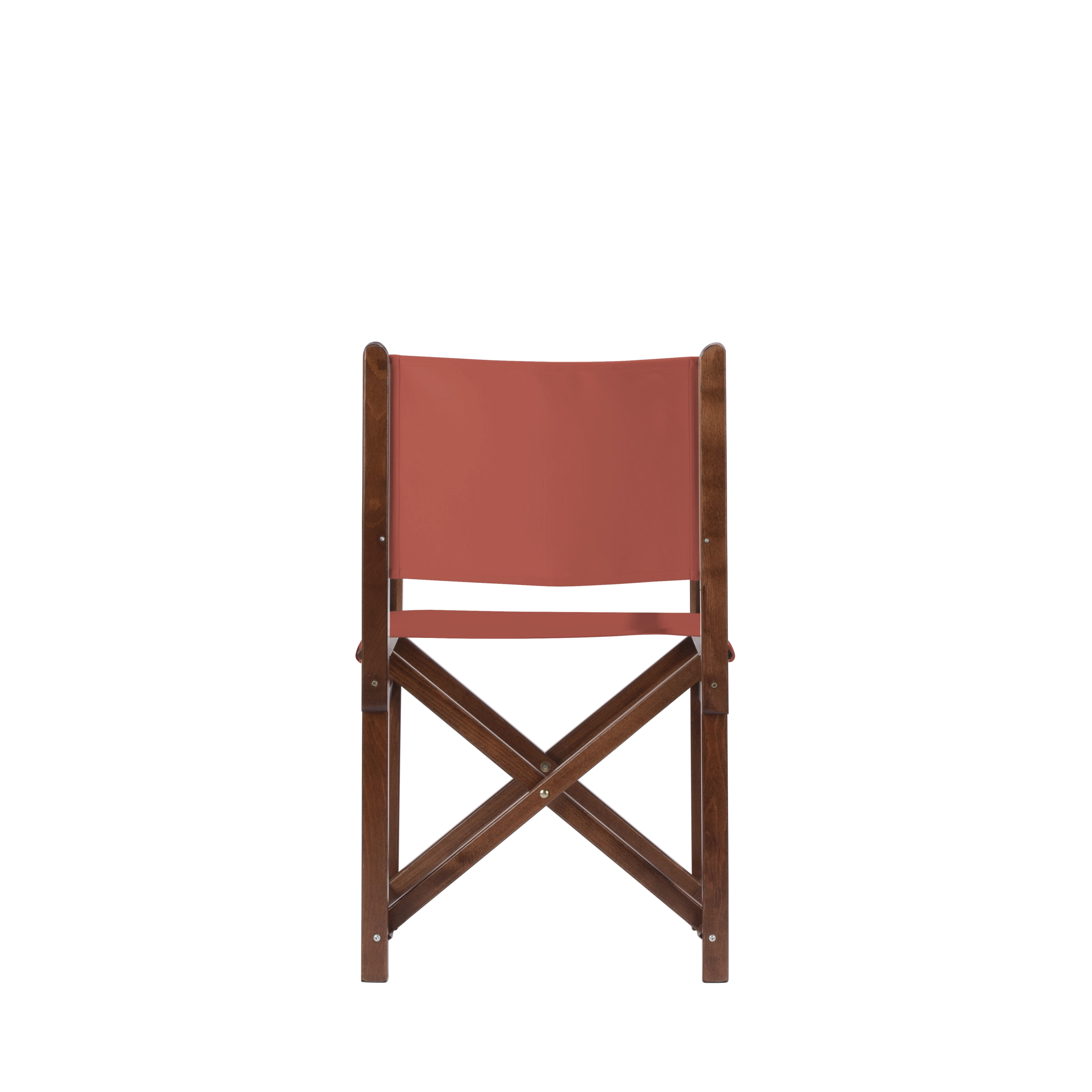 Regiestuhl Pedro aus braunem Buchenholz mit Bezug in terracotta, Rückansicht
#Swing | Set (Farbe)_terracotta