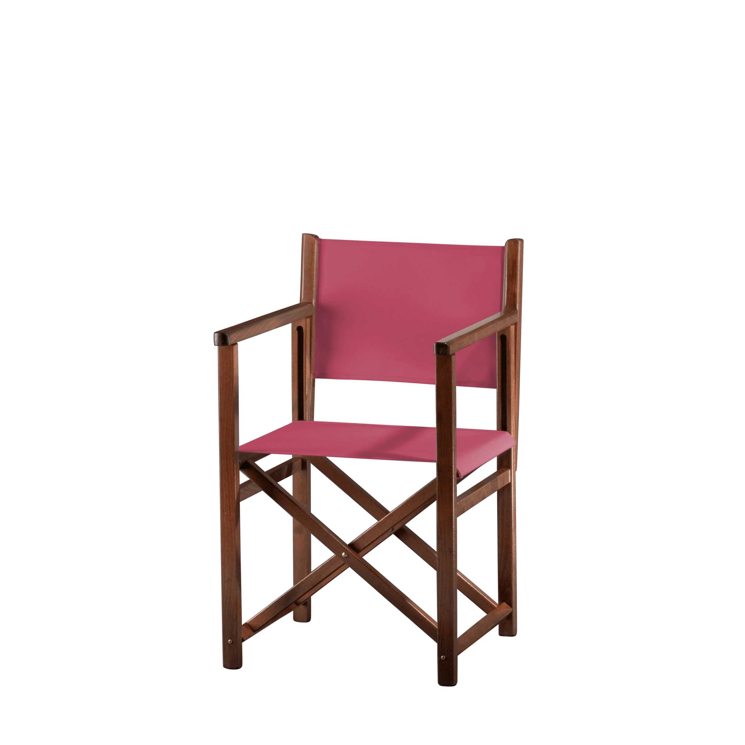 Regiestuhl Pedro aus braunem Buchenholz mit Bezug in fuchsia, Seitenansicht
#Swing | Set (Farbe)_fuchsia