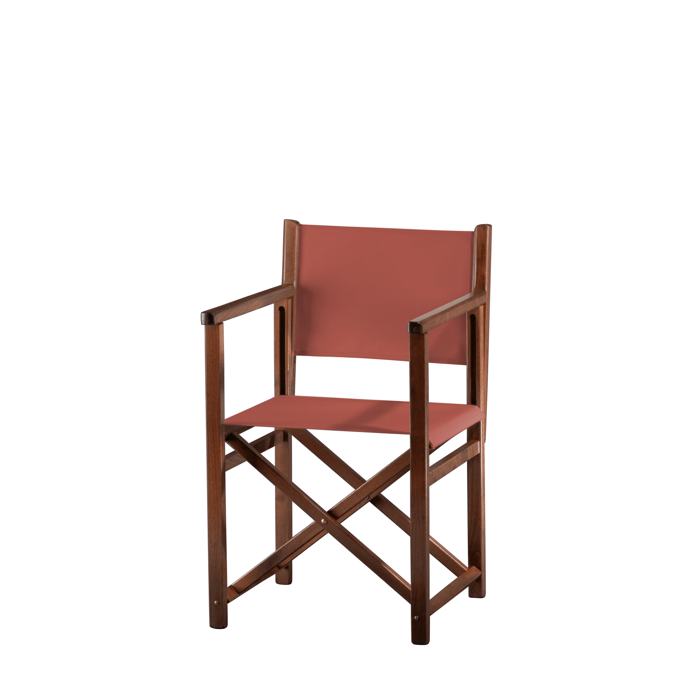 Regiestuhl Pedro aus braunem Buchenholz mit Bezug in terracotta, Seitenansicht
#Swing | Set (Farbe)_terracotta