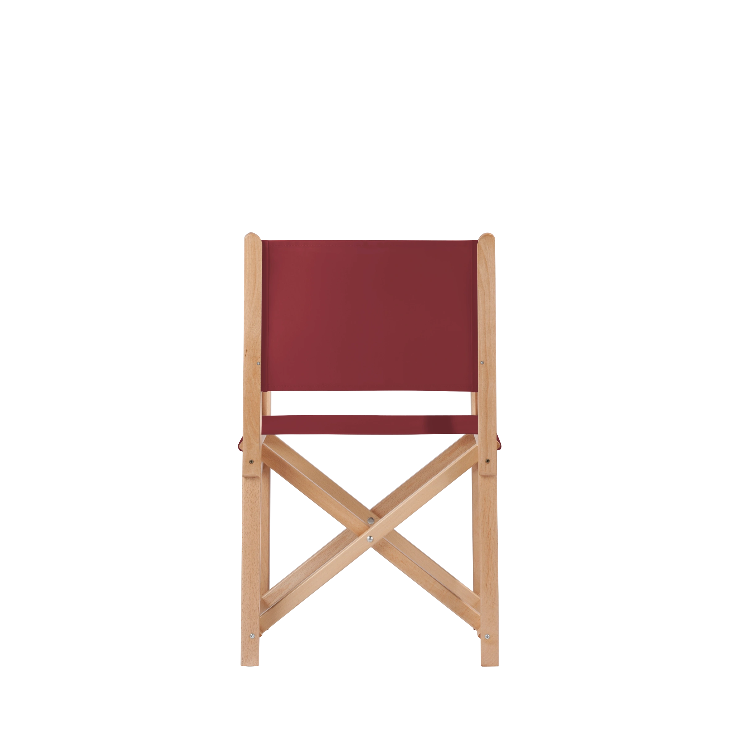Regiestuhl Pedro aus naturfarbenem Buchenholz mit Bezug in bordeaux, Rückansicht
#Swing | Set (Farbe)_bordeaux