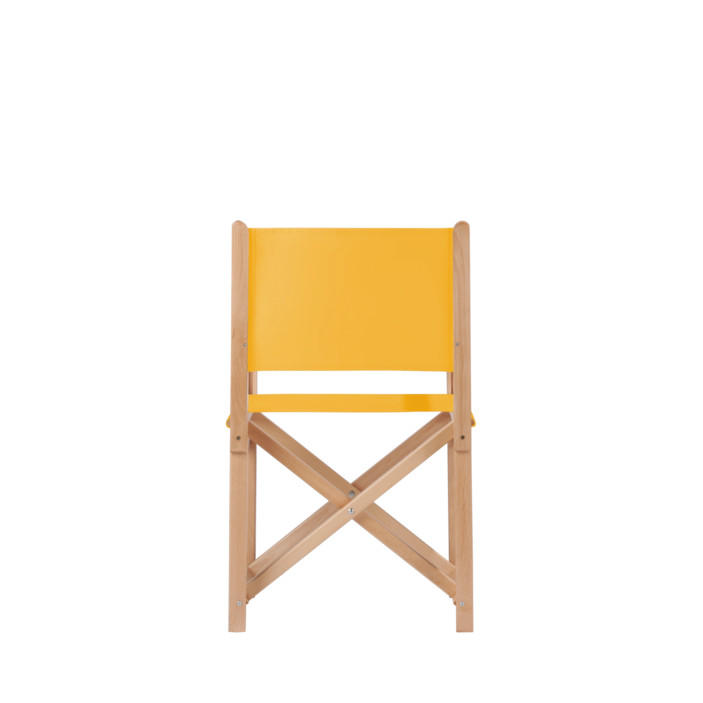 Regiestuhl Pedro aus naturfarbenem Buchenholz mit gelbem Bezug, Rückansicht
#Swing | Set (Farbe)_gelb