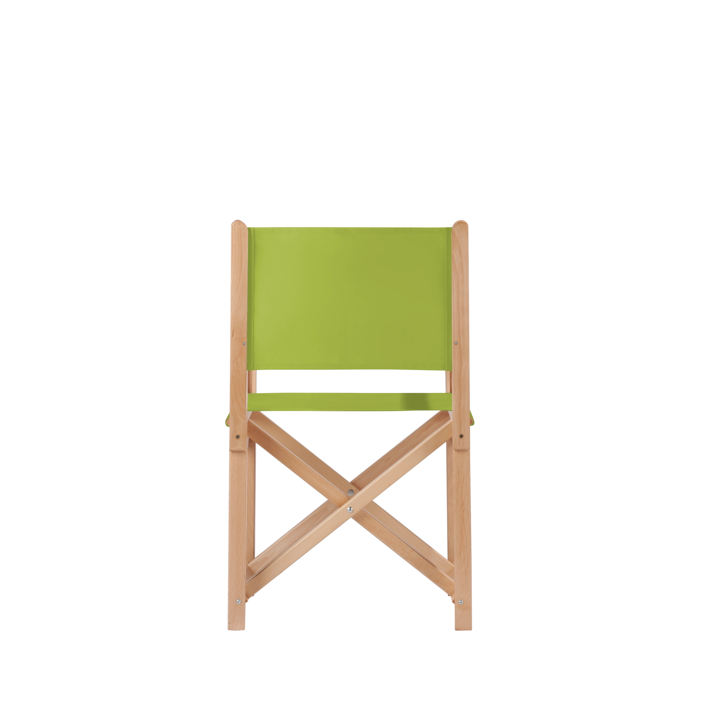 Regiestuhl Pedro aus naturfarbenem Buchenholz mit hellgrünem Bezug, Rückansicht
#Swing | Set (Farbe)_hellgrün