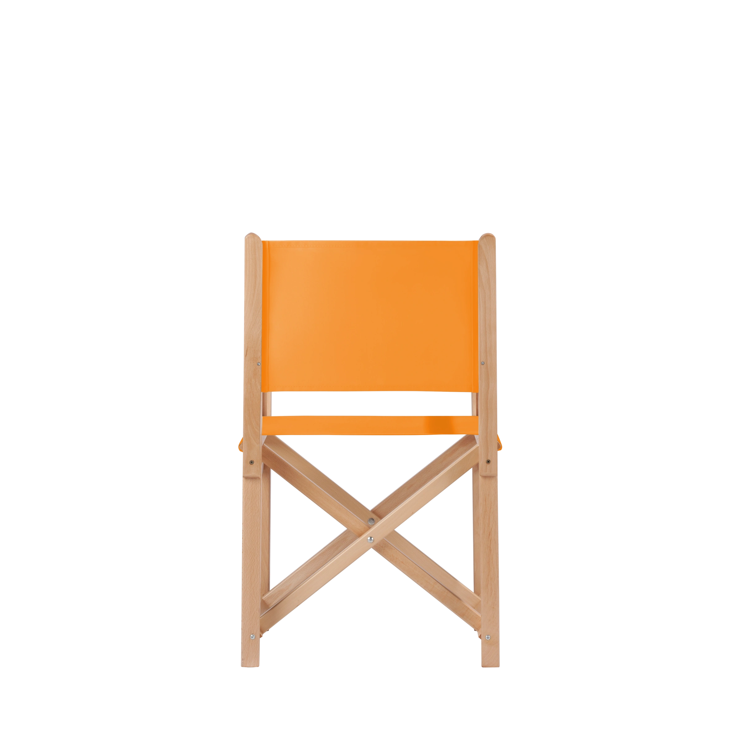 Regiestuhl Pedro aus naturfarbenem Buchenholz mit Bezug in mandarine, Rückansicht
#Swing | Set (Farbe)_mandarine