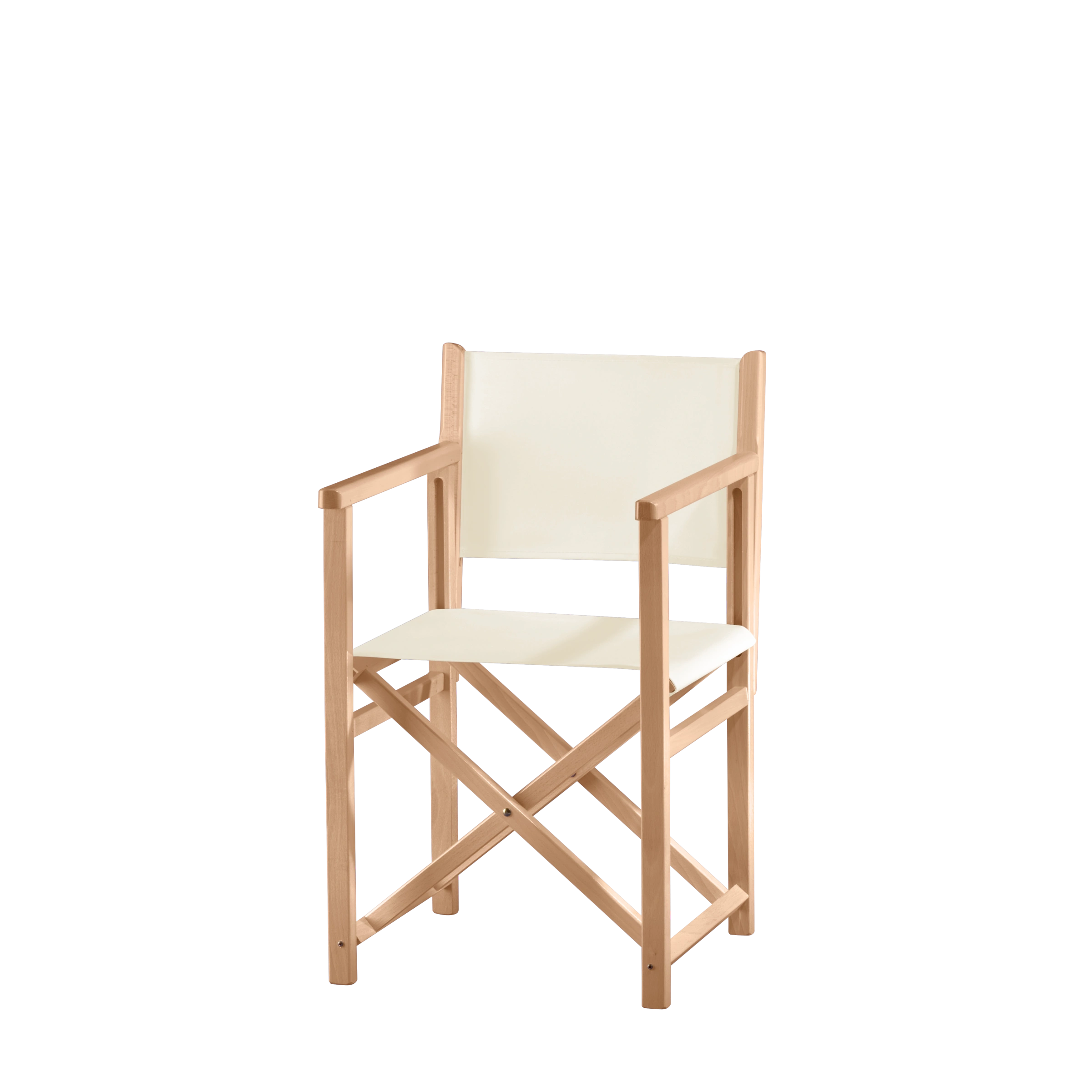 Regiestuhl Pedro aus naturfarbenem Buchenholz mit naturfarbenem Bezug, Seitenansicht
#Swing | Set (Farbe)_natur