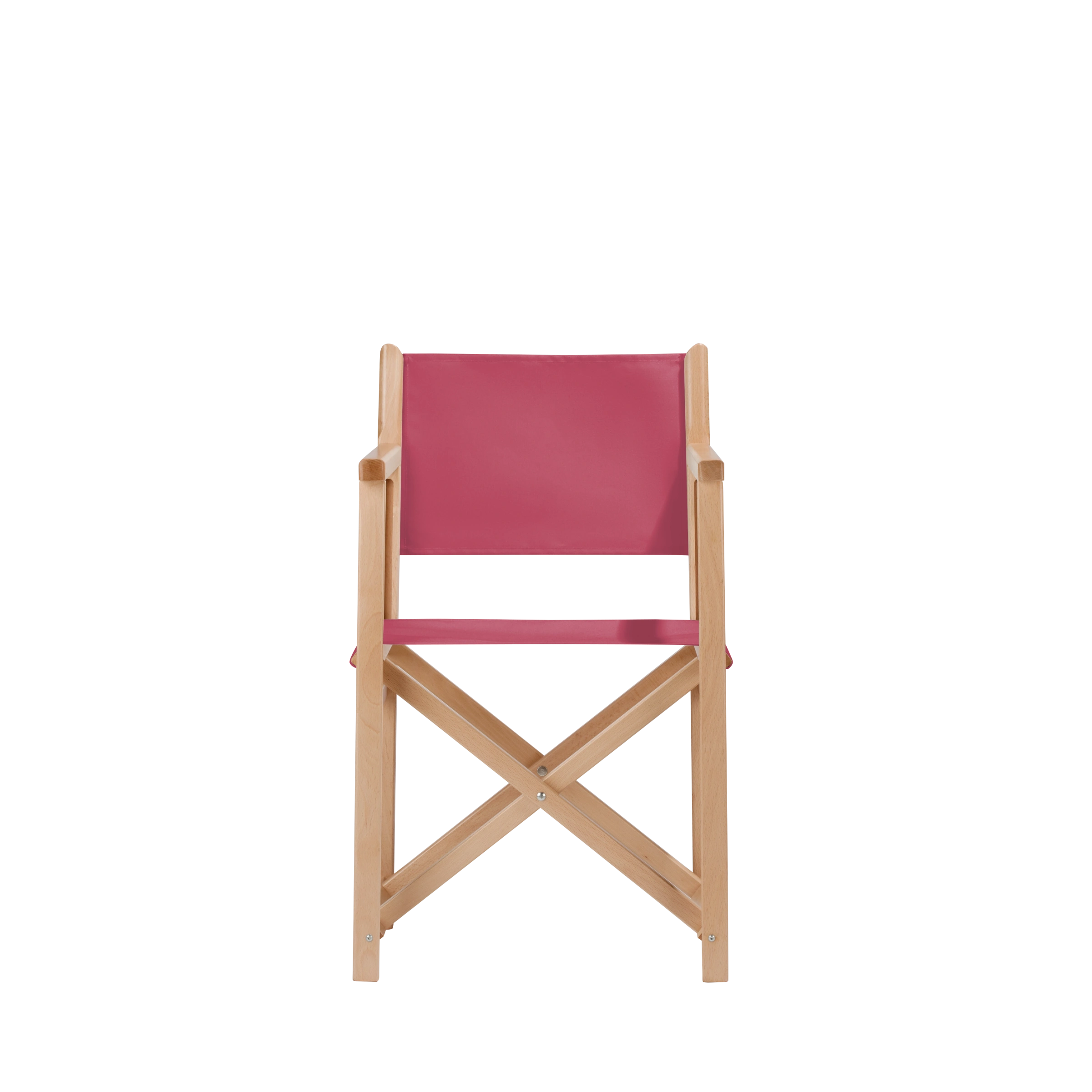 Regiestuhl Pedro aus naturfarbenem Buchenholz mit Bezug in fuchsia, Frontalansicht
#Swing | Set (Farbe)_fuchsia