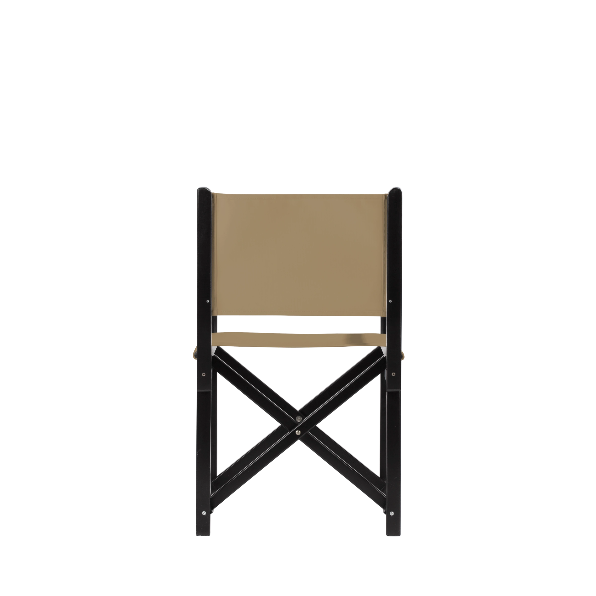 Regiestuhl Pedro aus schwarzem Buchenholz mit Bezug in grau-beige, Rückansicht
#Swing | Set (Farbe)_grau-beige