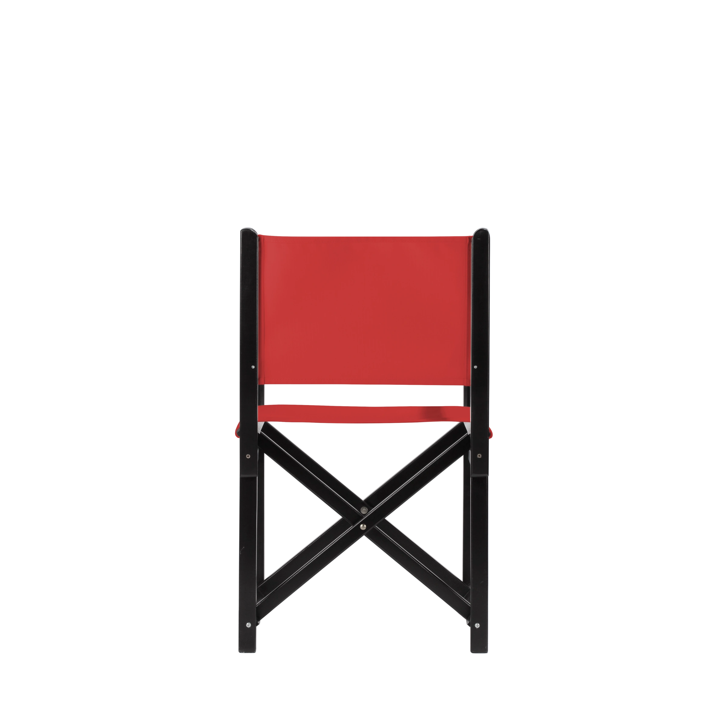 Regiestuhl Pedro aus schwarzem Buchenholz mit Bezug in rivarot, Rückansicht
#Swing | Set (Farbe)_rivarot