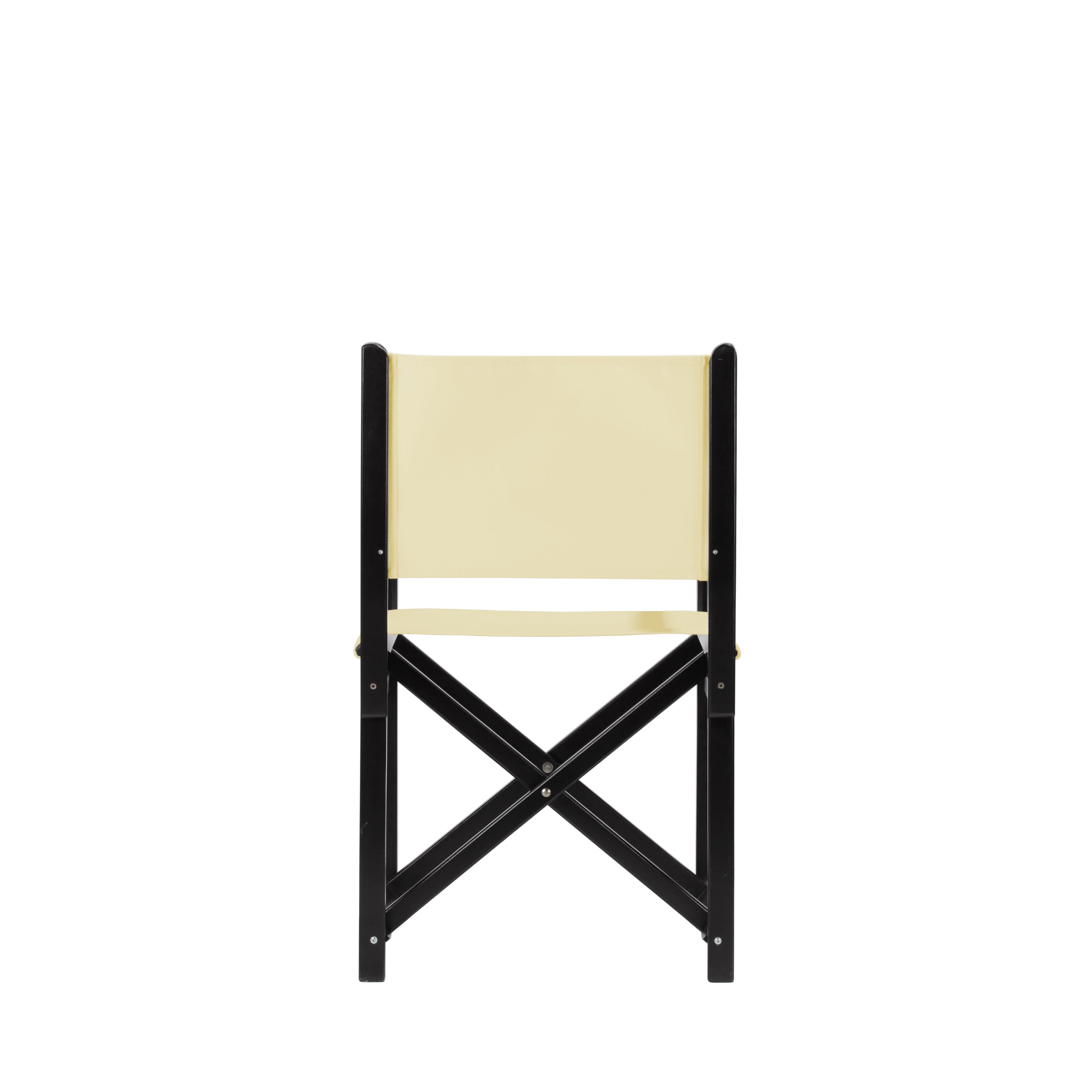 Regiestuhl Pedro aus schwarzem Buchenholz mit Bezug in vanille, Rückansicht
#Swing | Set (Farbe)_vanille