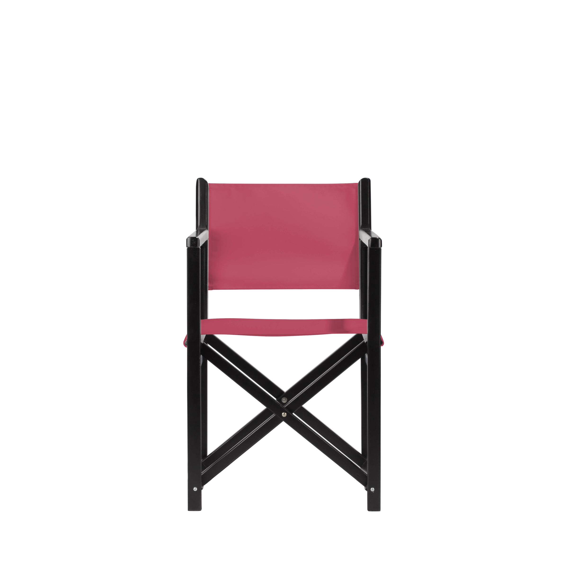 Regiestuhl Pedro aus schwarzem Buchenholz mit Bezug in fuchsia, Frontalansicht
#Swing | Set (Farbe)_fuchsia