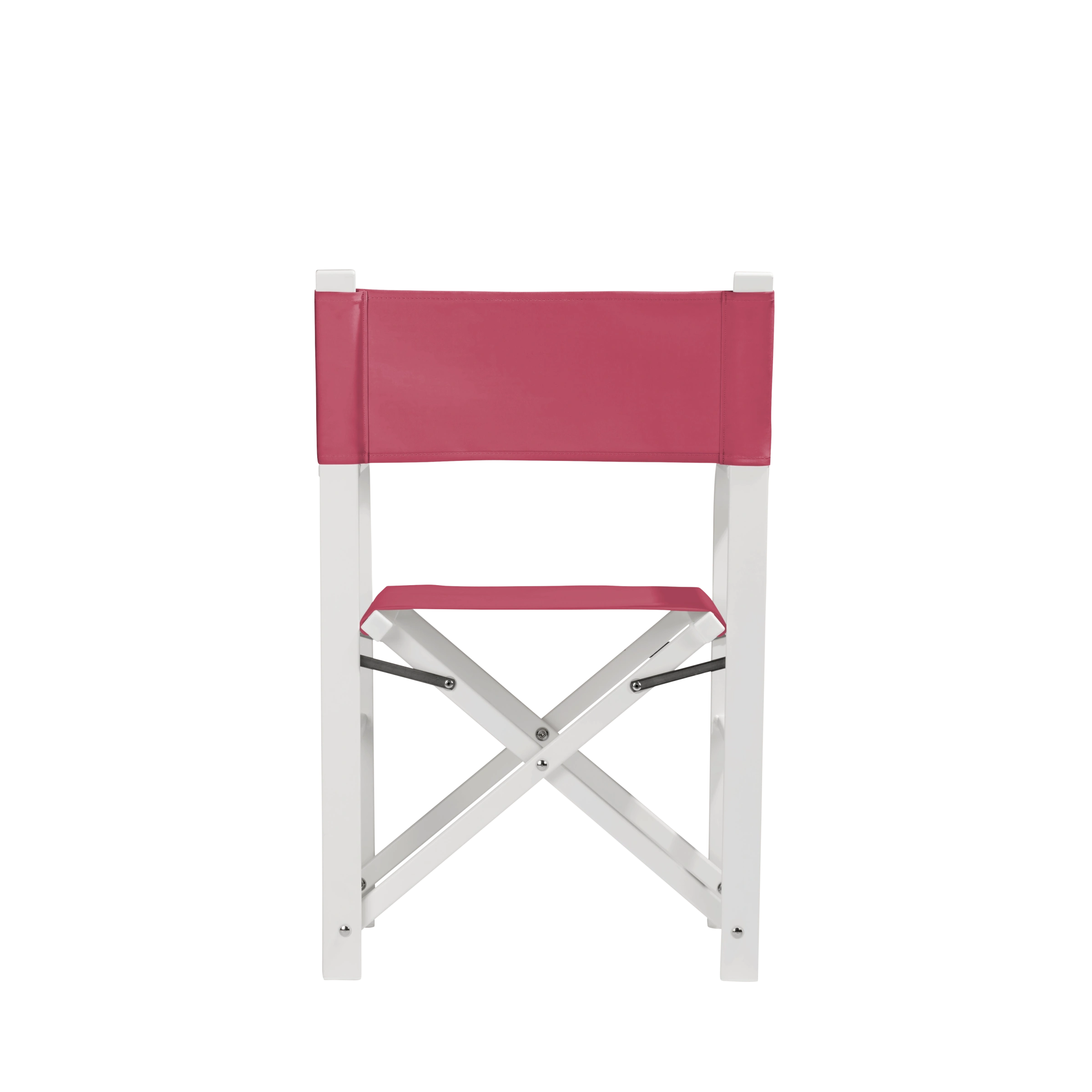 Regiestuhl Sofia aus weißem Aluminium mit Bezug in fuchsia, Rückansicht
#Alu | Set (Farbe)_fuchsia