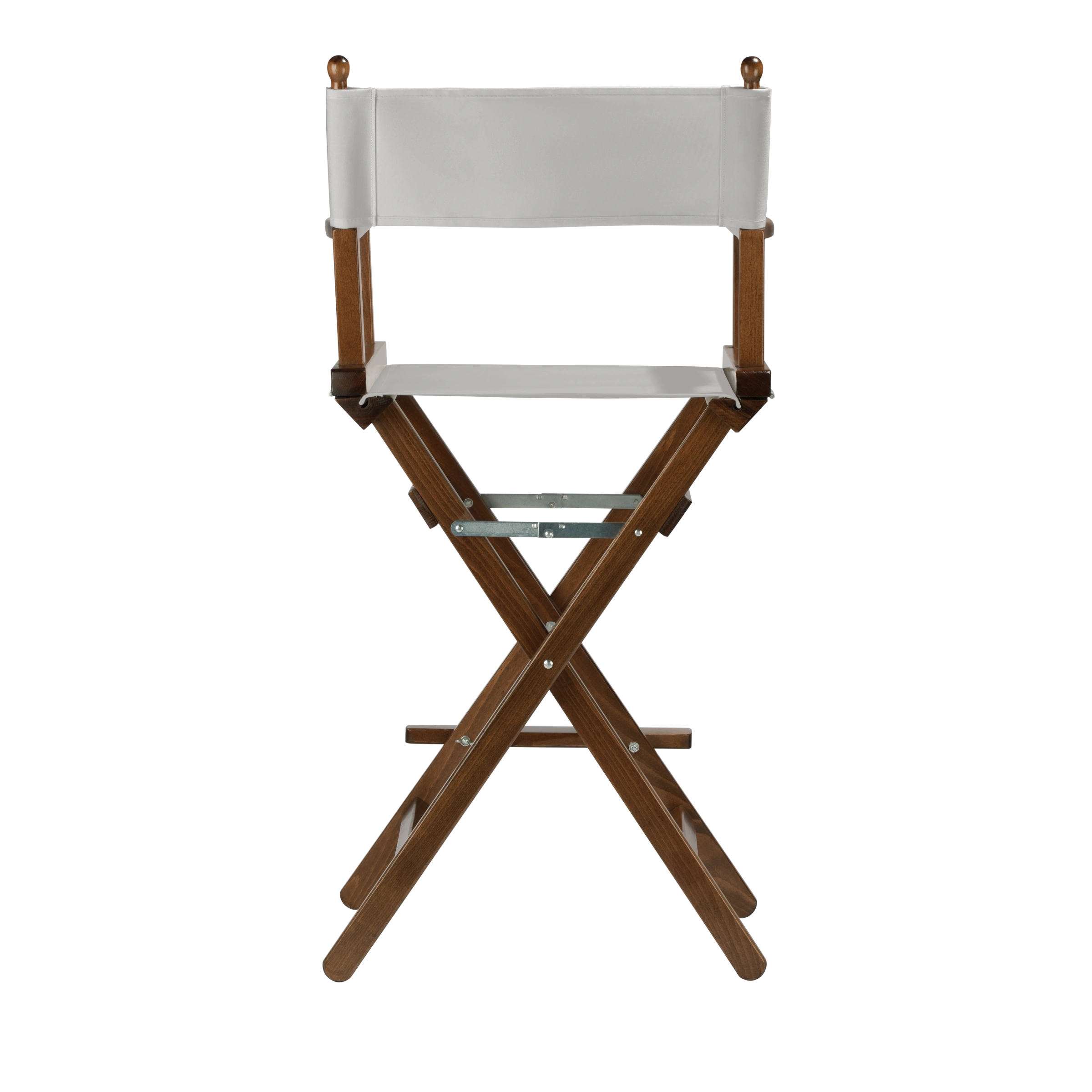 Regiestuhl Steven aus braunem Buchenholz mit hellgrauem Bezug, Rückansicht
#Classic | Set (Farbe)_hellgrau