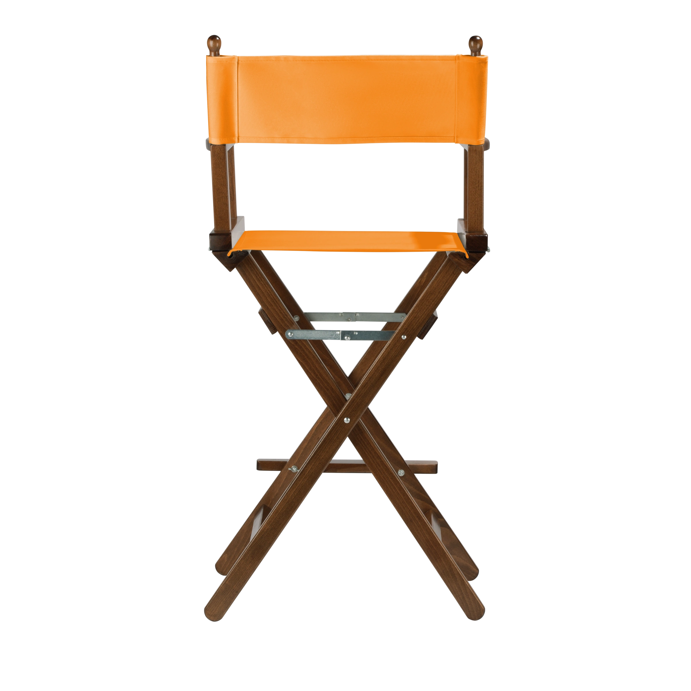 Regiestuhl Steven aus braunem Buchenholz mit Bezug in mandarine, Rückansicht
#Classic | Set (Farbe)_mandarine