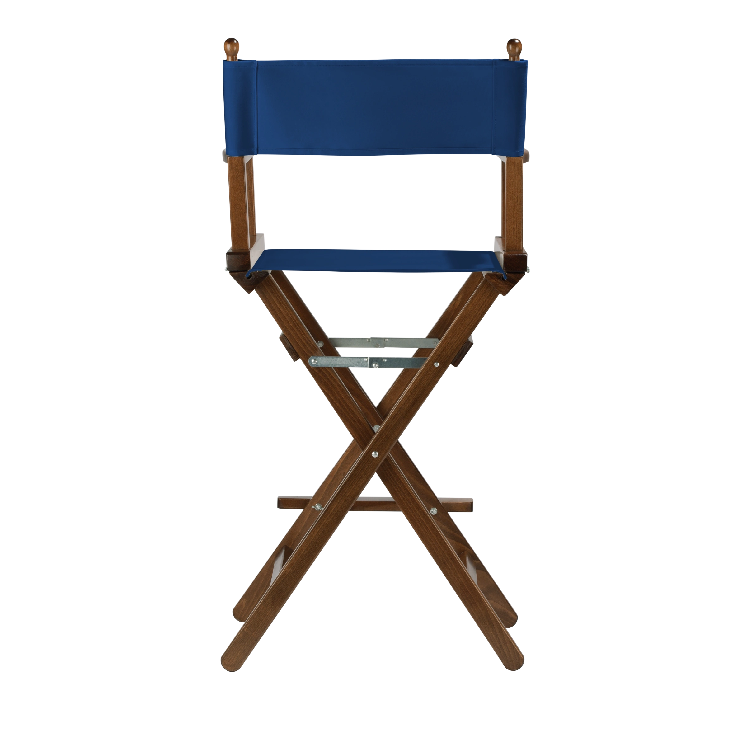 Regiestuhl Steven aus braunem Buchenholz mit Bezug in marine, Rückansicht
#Classic | Set (Farbe)_marine