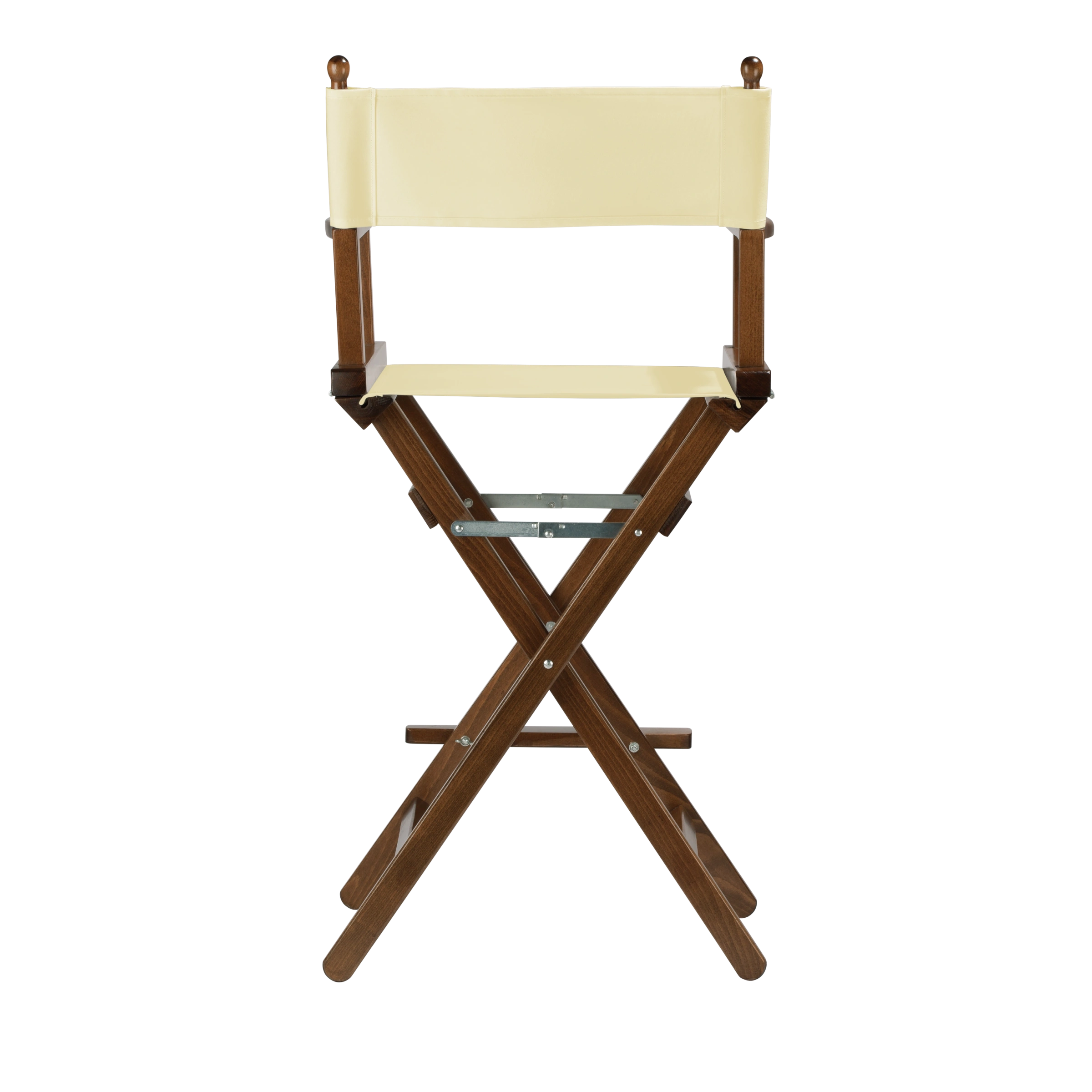 Regiestuhl Steven aus braunem Buchenholz mit Bezug in vanille, Rückansicht
#Classic | Set (Farbe)_vanille