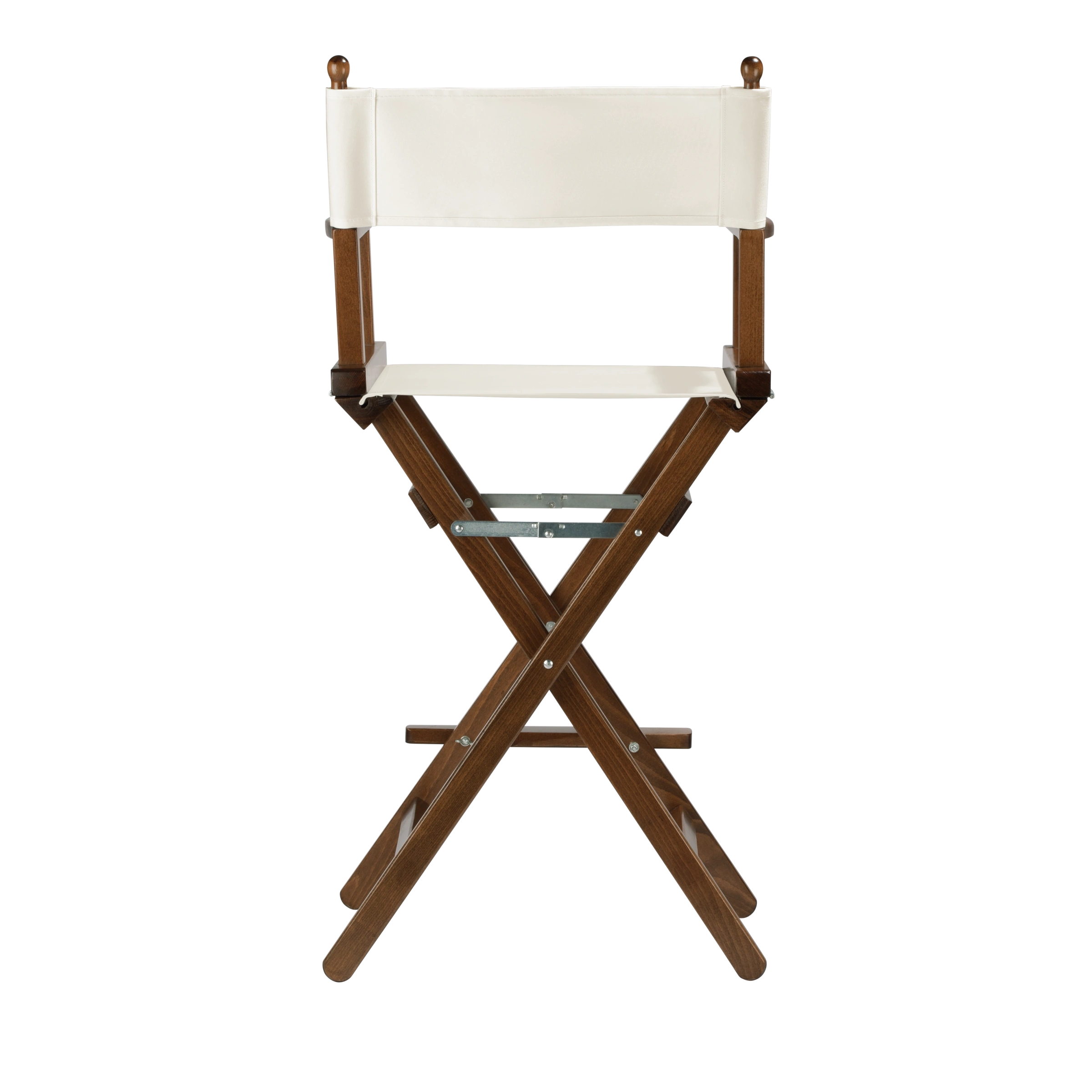 Regiestuhl Steven aus braunem Buchenholz mit weißem Bezug, Rückansicht
#Classic | Set (Farbe)_weiß