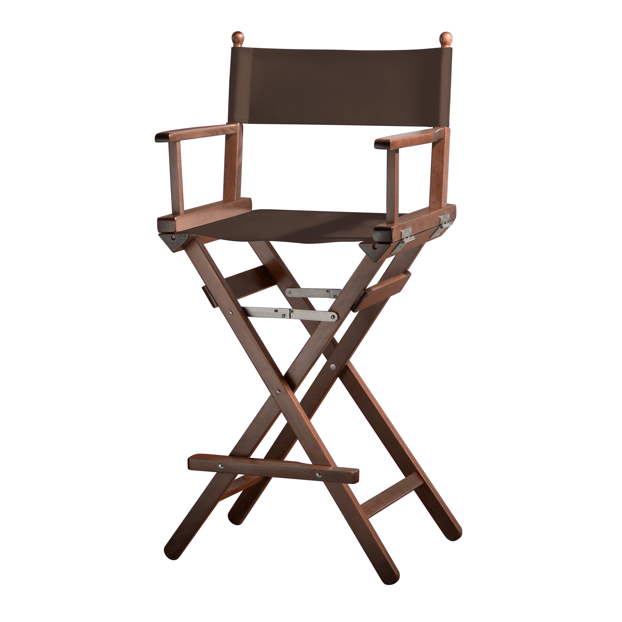 Regiestuhl Steven aus braunem Buchenholz mit Bezug in caffé, Seitenansicht
#Classic | Set (Farbe)_caffé