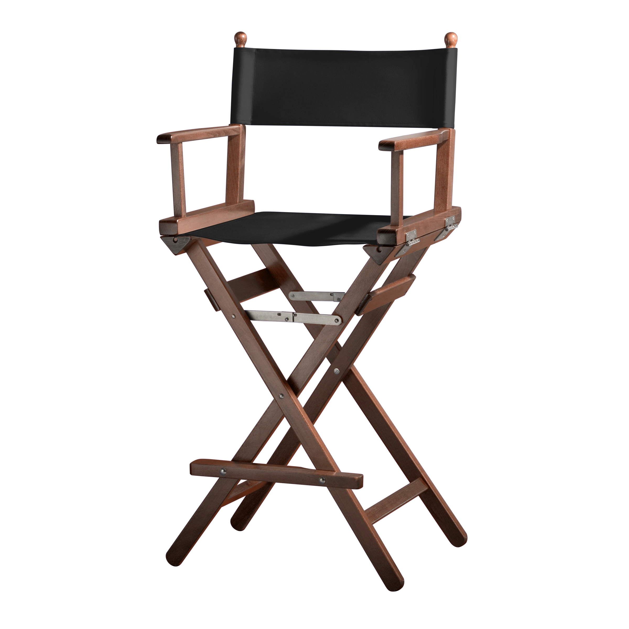 Regiestuhl Steven aus braunem Buchenholz mit schwarzem Bezug, Seitenansicht
#Classic | Set (Farbe)_schwarz