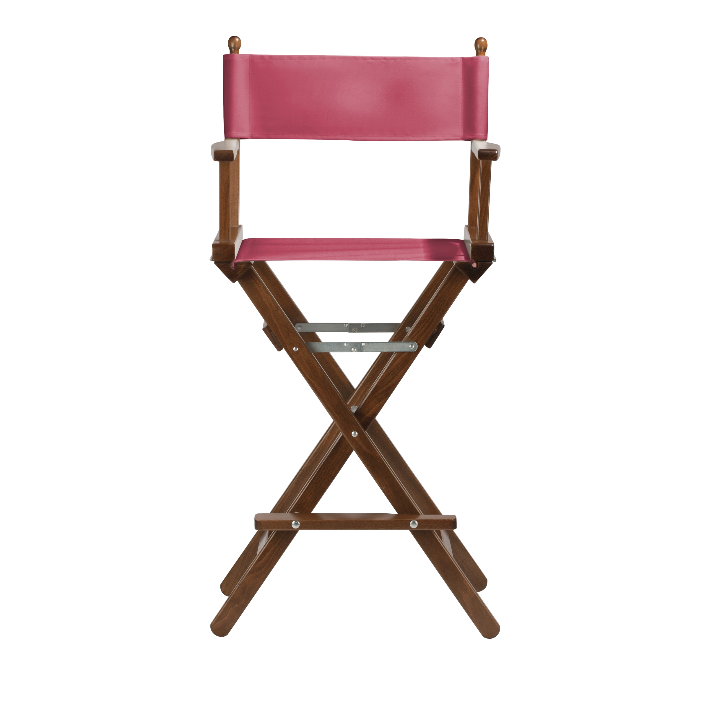 Regiestuhl Steven aus braunem Buchenholz mit Bezug in fuchsia, Frontalansicht
#Classic | Set (Farbe)_fuchsia