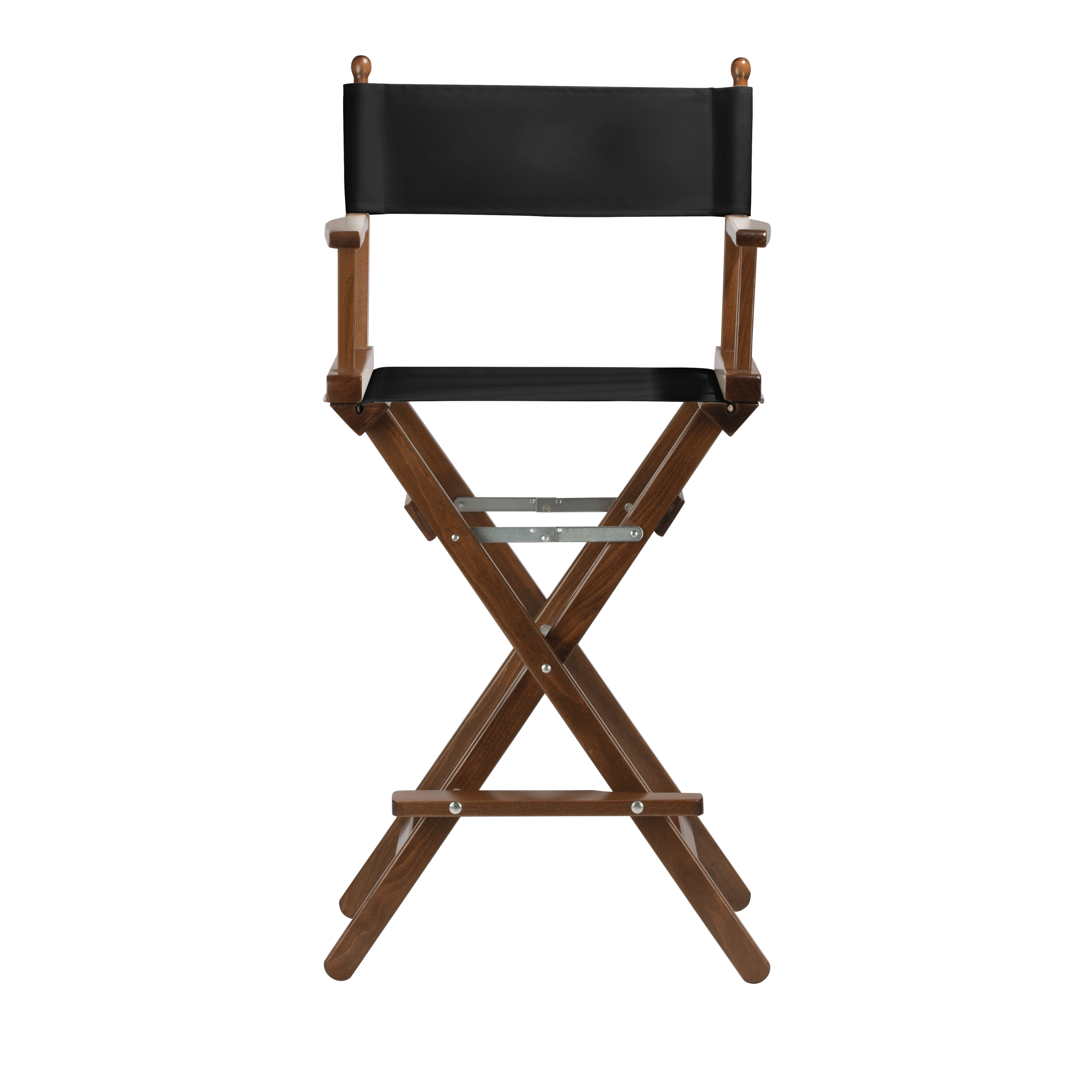 Regiestuhl Steven aus braunem Buchenholz mit schwarzem Bezug, Frontalansicht
#Classic | Set (Farbe)_schwarz