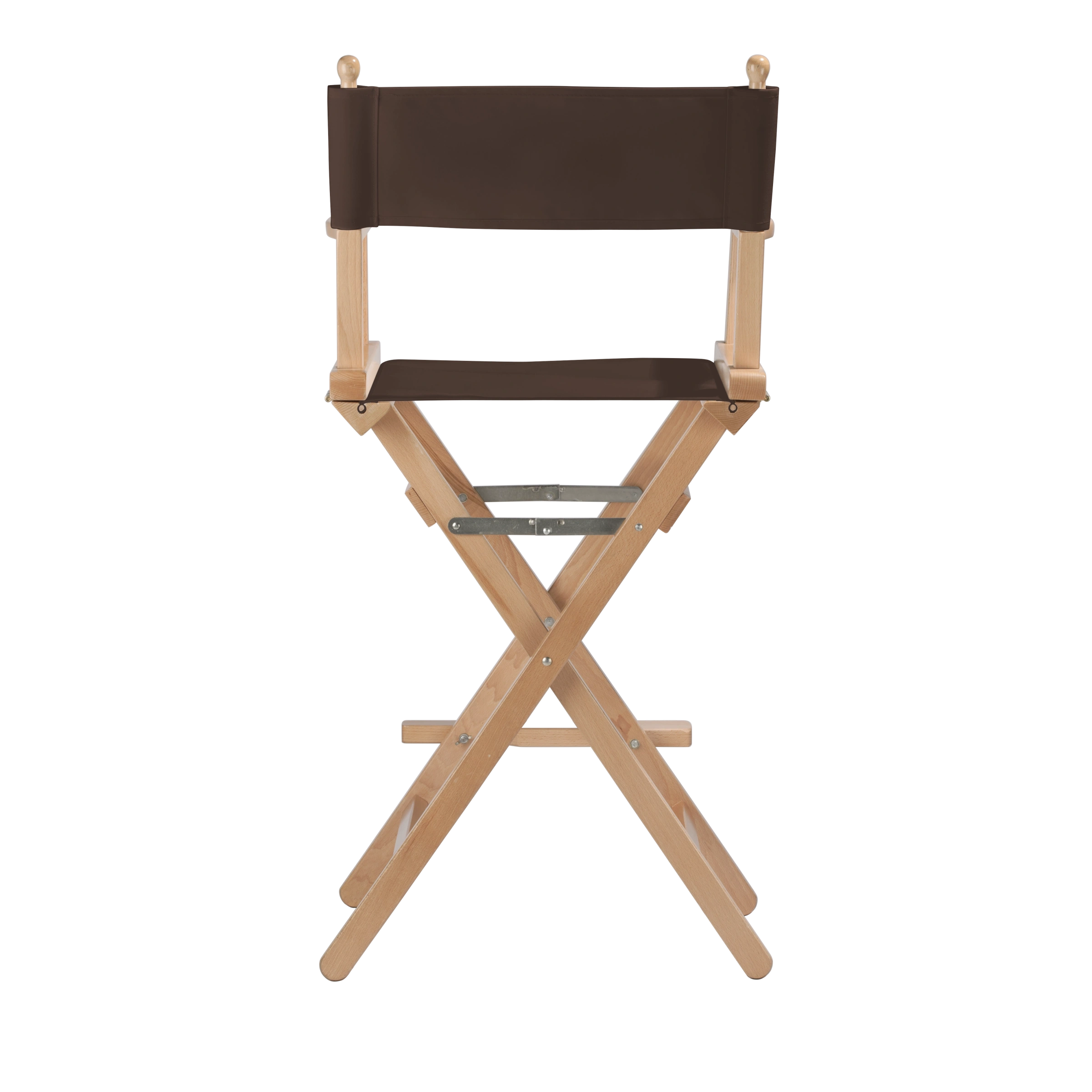 Regiestuhl Steven aus naturfarbenem Buchenholz mit Bezug in caffé, Rückansicht
#Classic | Set (Farbe)_caffé