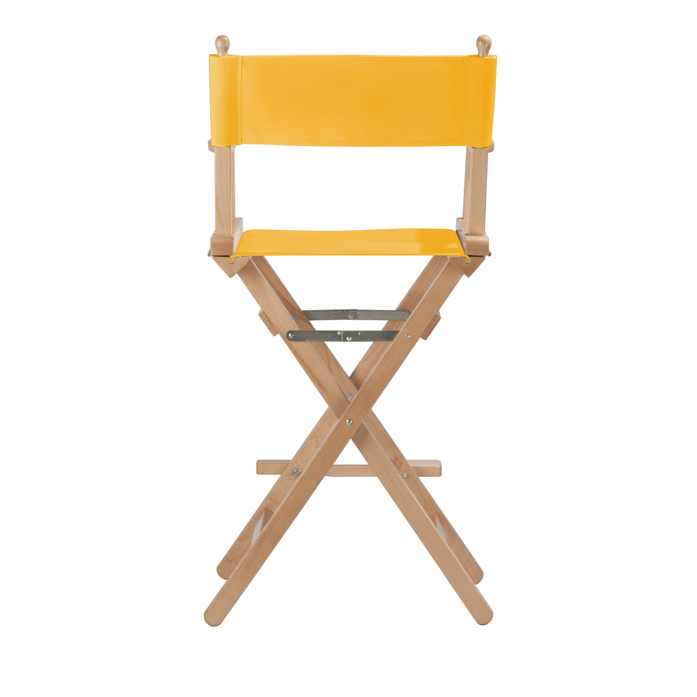 Regiestuhl Steven aus naturfarbenem Buchenholz mit gelbem Bezug, Rückansicht
#Classic | Set (Farbe)_gelb