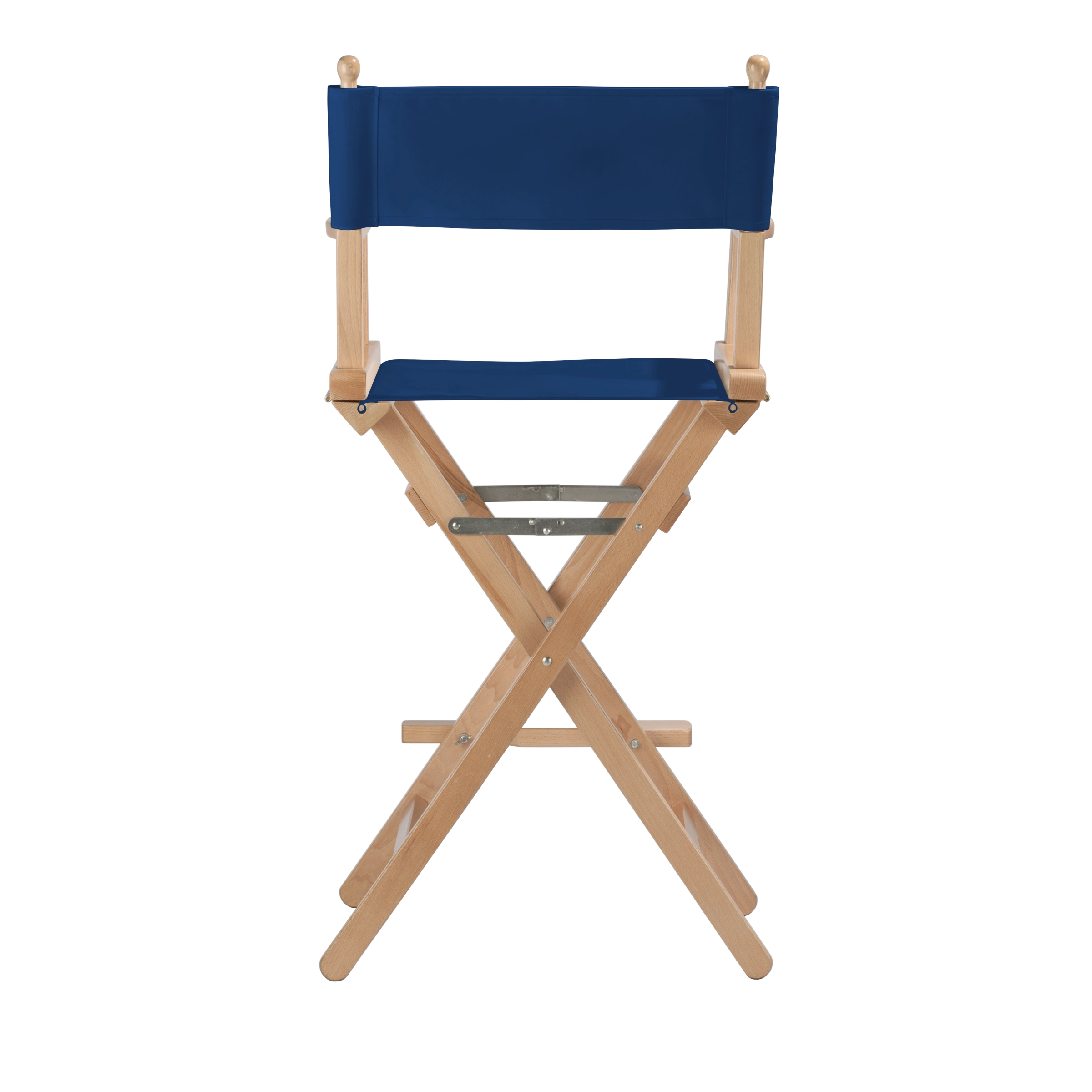 Regiestuhl Steven aus naturfarbenem Buchenholz mit Bezug in marine, Rückansicht
#Classic | Set (Farbe)_marine