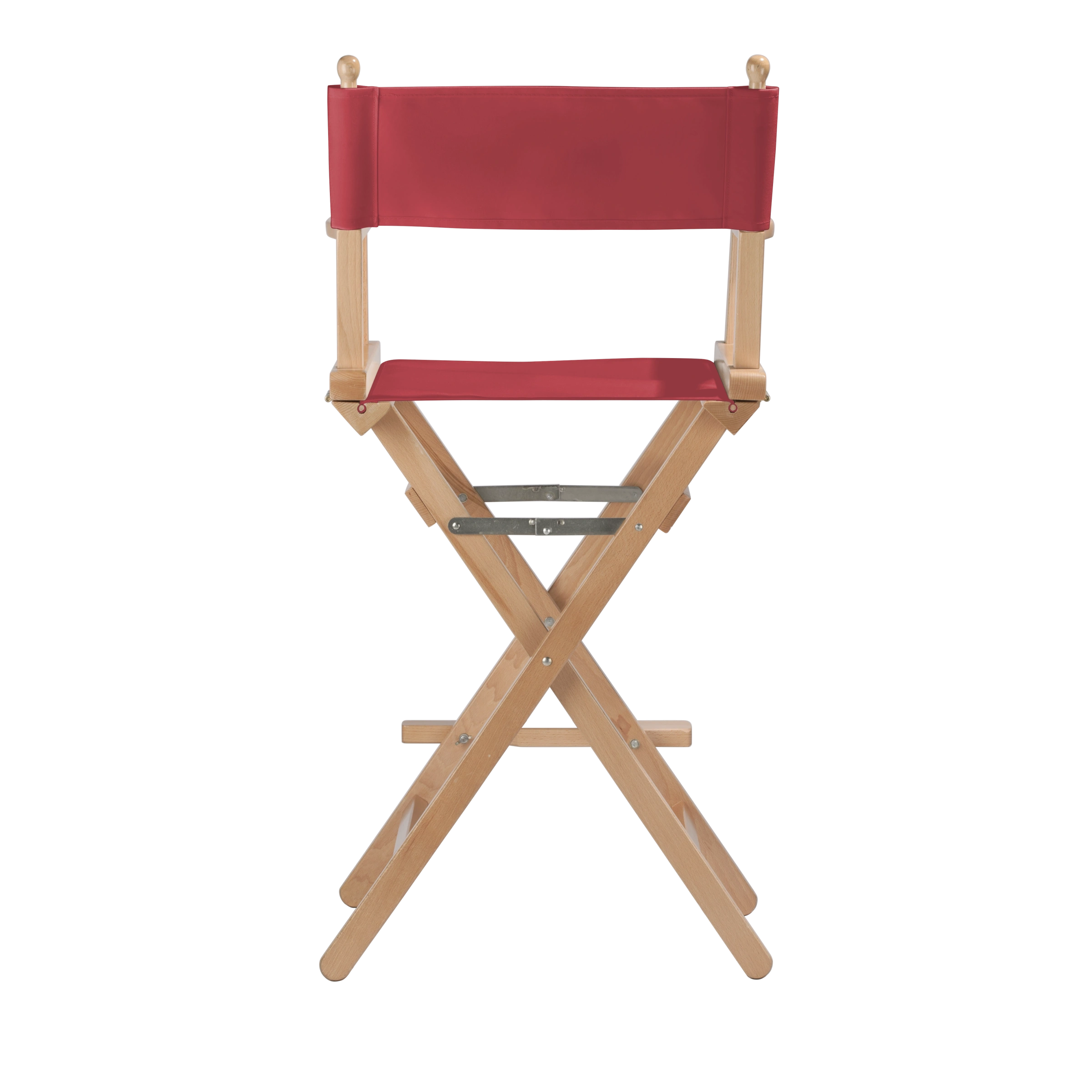Regiestuhl Steven aus naturfarbenem Buchenholz mit rotem Bezug, Rückansicht
#Classic | Set (Farbe)_rot