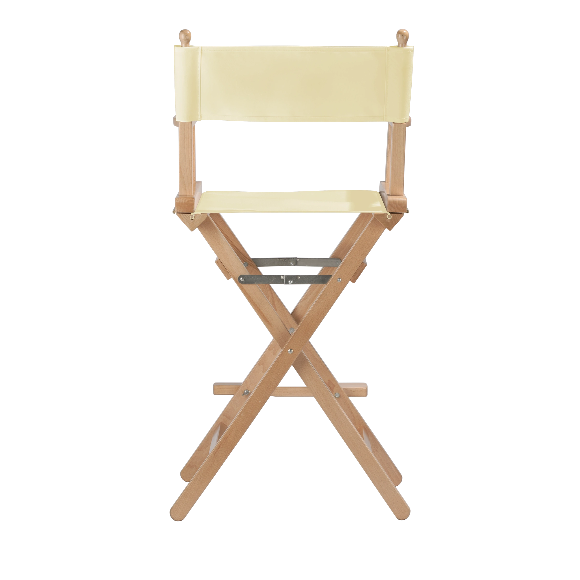 Regiestuhl Steven aus naturfarbenem Buchenholz mit Bezug in vanille, Rückansicht
#Classic | Set (Farbe)_vanille