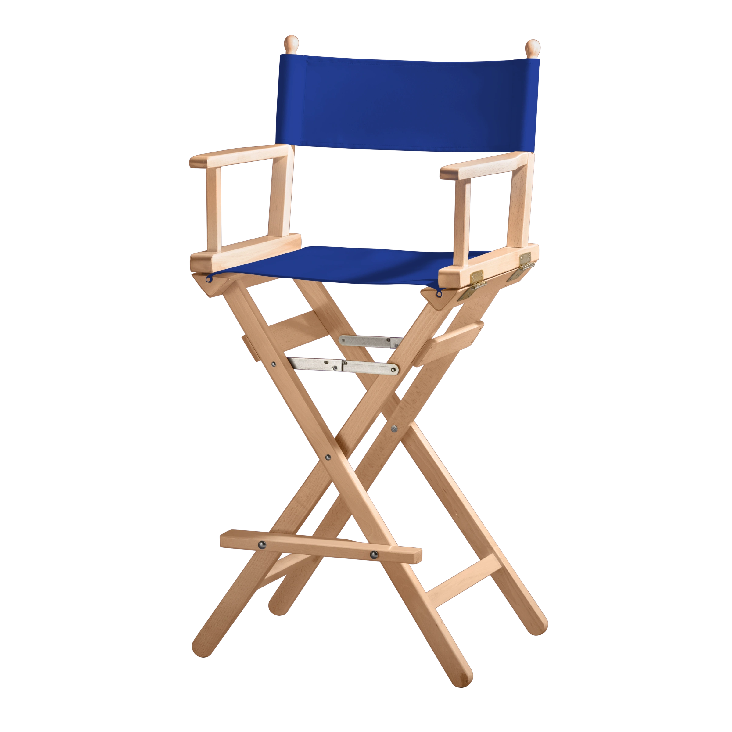 Regiestuhl Steven aus naturfarbenem Buchenholz mit dunkelblauem Bezug, Seitenansicht
#Classic | Set (Farbe)_dunkelblau