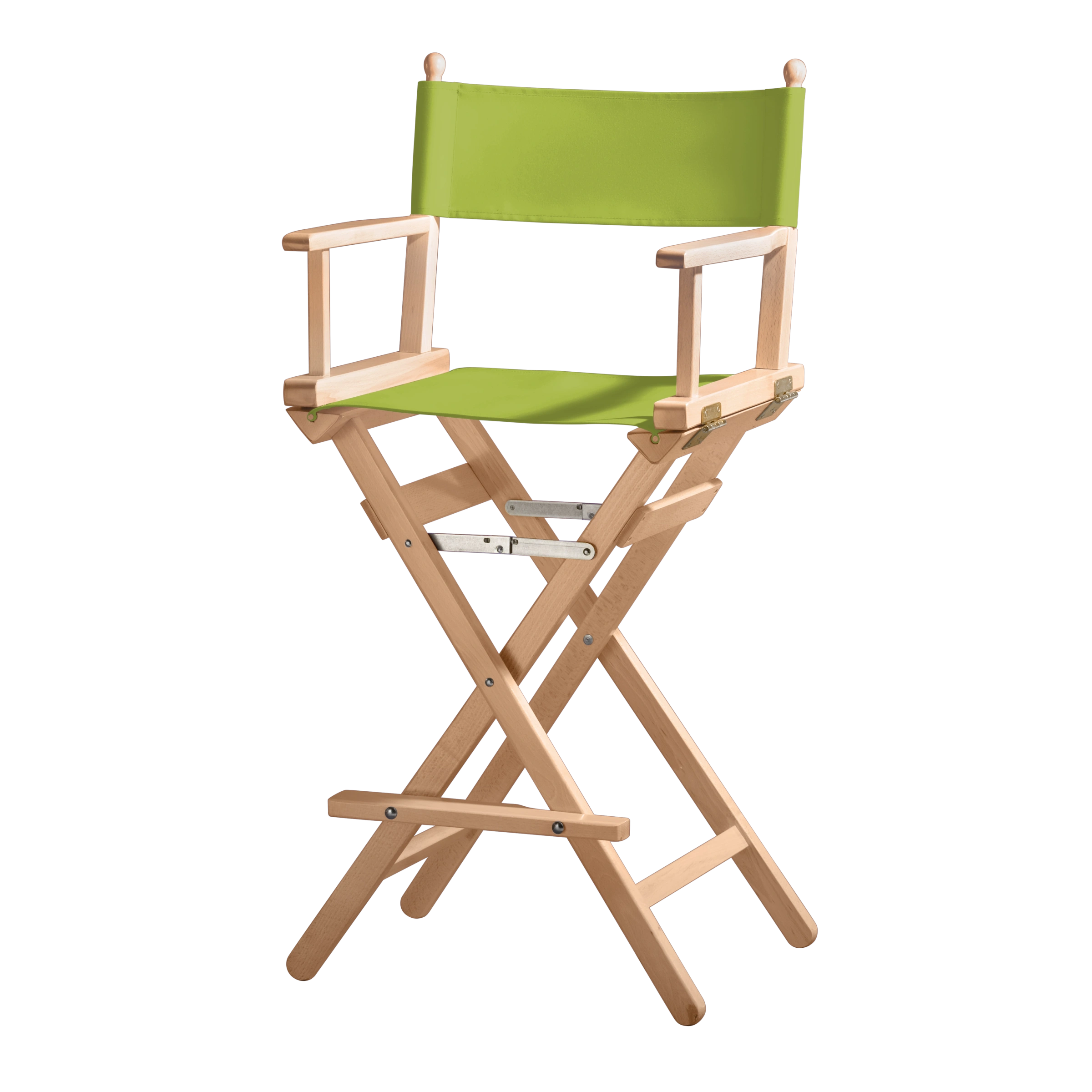Regiestuhl Steven aus naturfarbenem Buchenholz mit hellgrünem Bezug, Seitenansicht
#Classic | Set (Farbe)_hellgrün