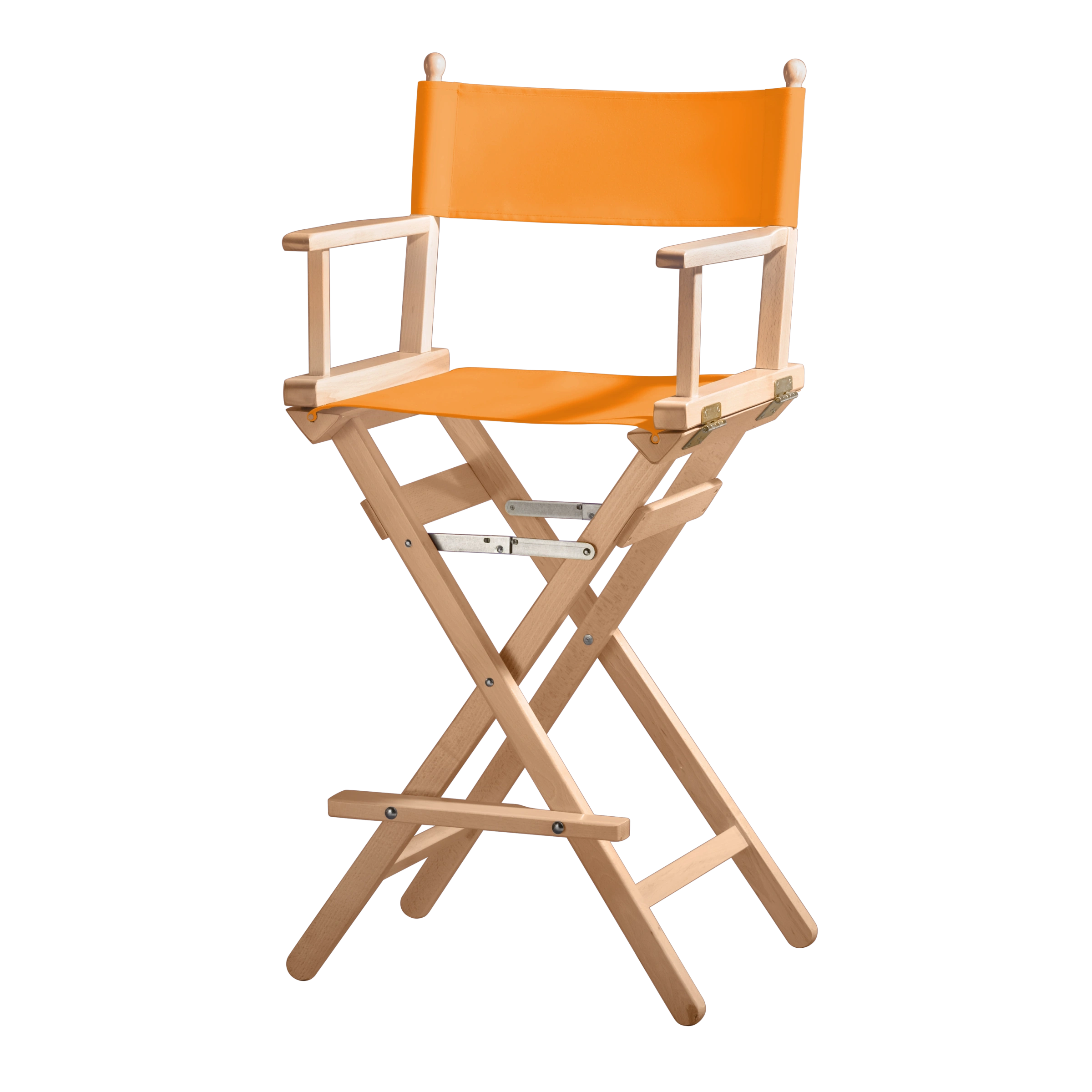 Regiestuhl Steven aus naturfarbenem Buchenholz mit Bezug in mandarine, Seitenansicht
#Classic | Set (Farbe)_mandarine