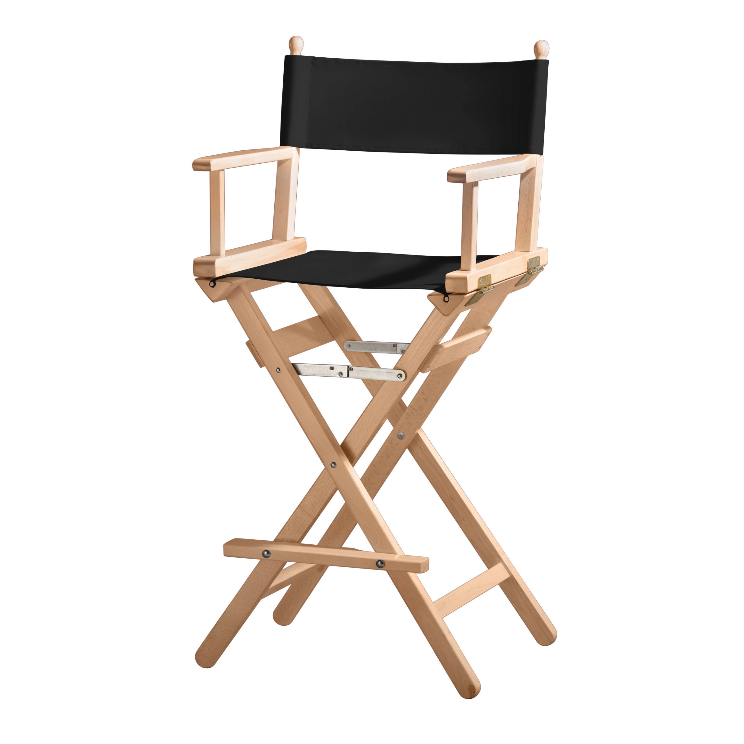 Regiestuhl Steven aus naturfarbenem Buchenholz mit schwarzem Bezug, Seitenansicht
#Classic | Set (Farbe)_schwarz