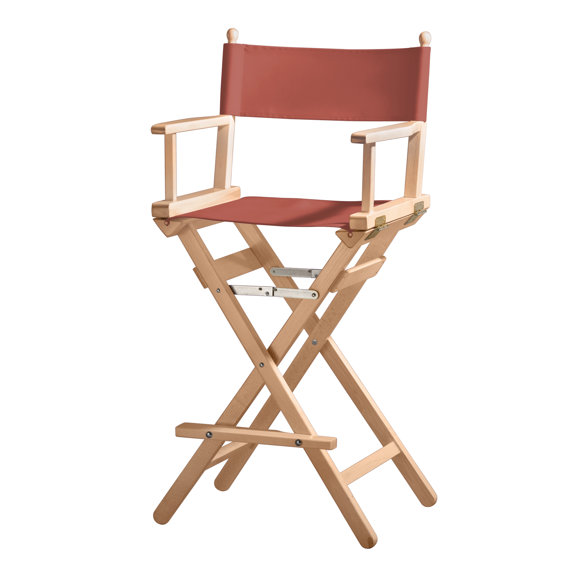 Regiestuhl Steven aus naturfarbenem Buchenholz mit Bezug in terracotta, Seitenansicht
#Classic | Set (Farbe)_terracotta