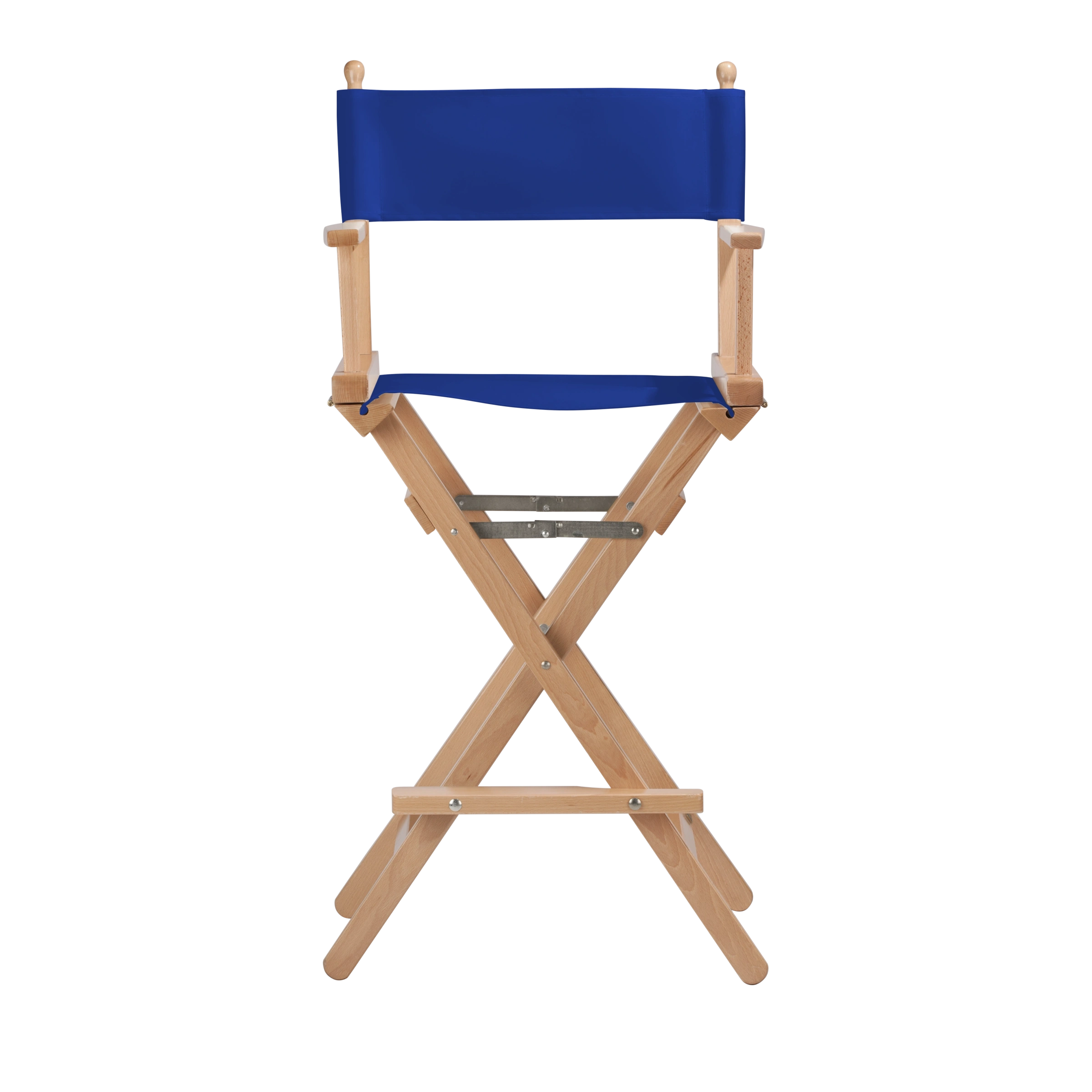 Regiestuhl Steven aus naturfarbenem Buchenholz mit dunkelblauem Bezug, Frontalansicht
#Classic | Set (Farbe)_dunkelblau