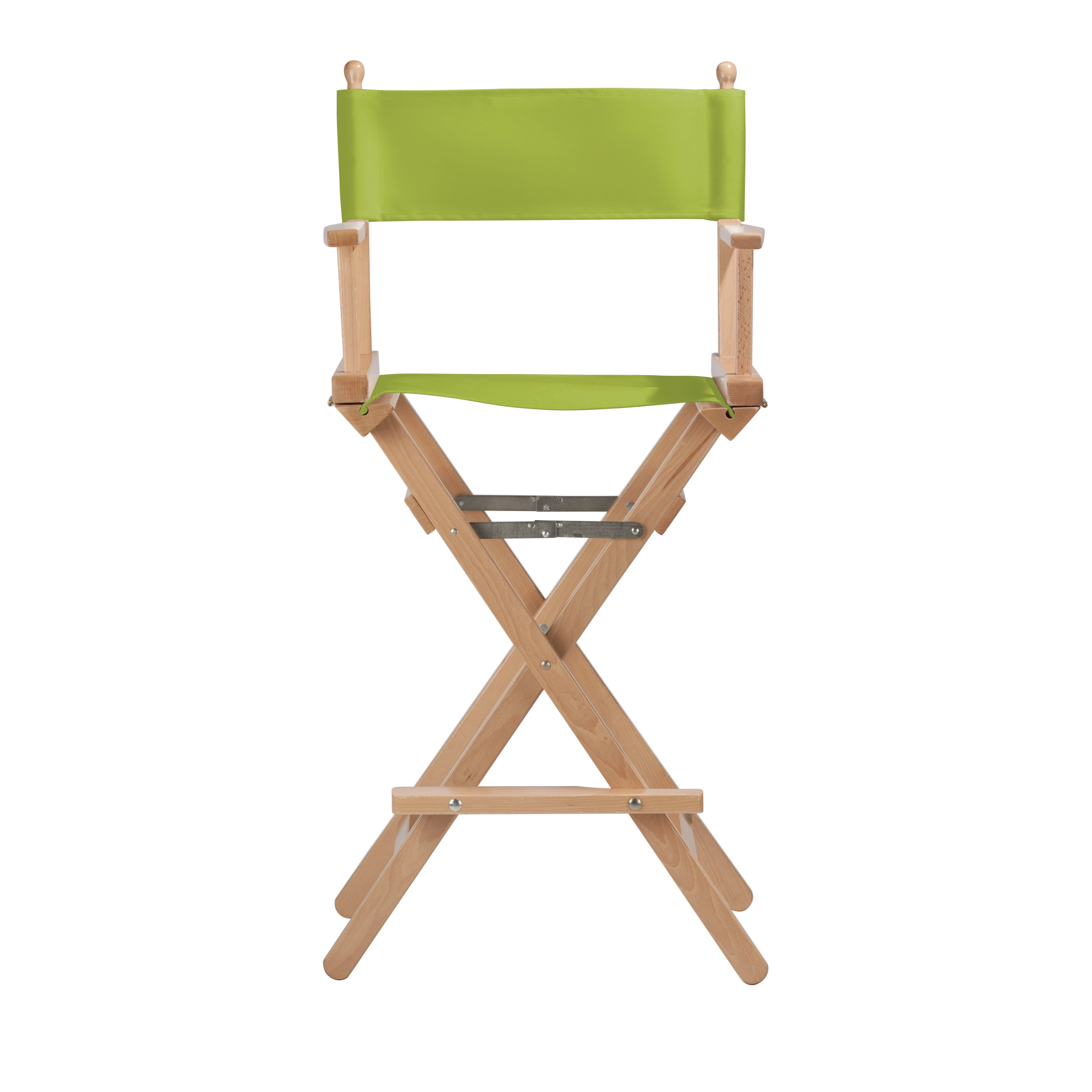 Regiestuhl Steven aus naturfarbenem Buchenholz mit hellgrünem Bezug, Frontalansicht
#Classic | Set (Farbe)_hellgrün