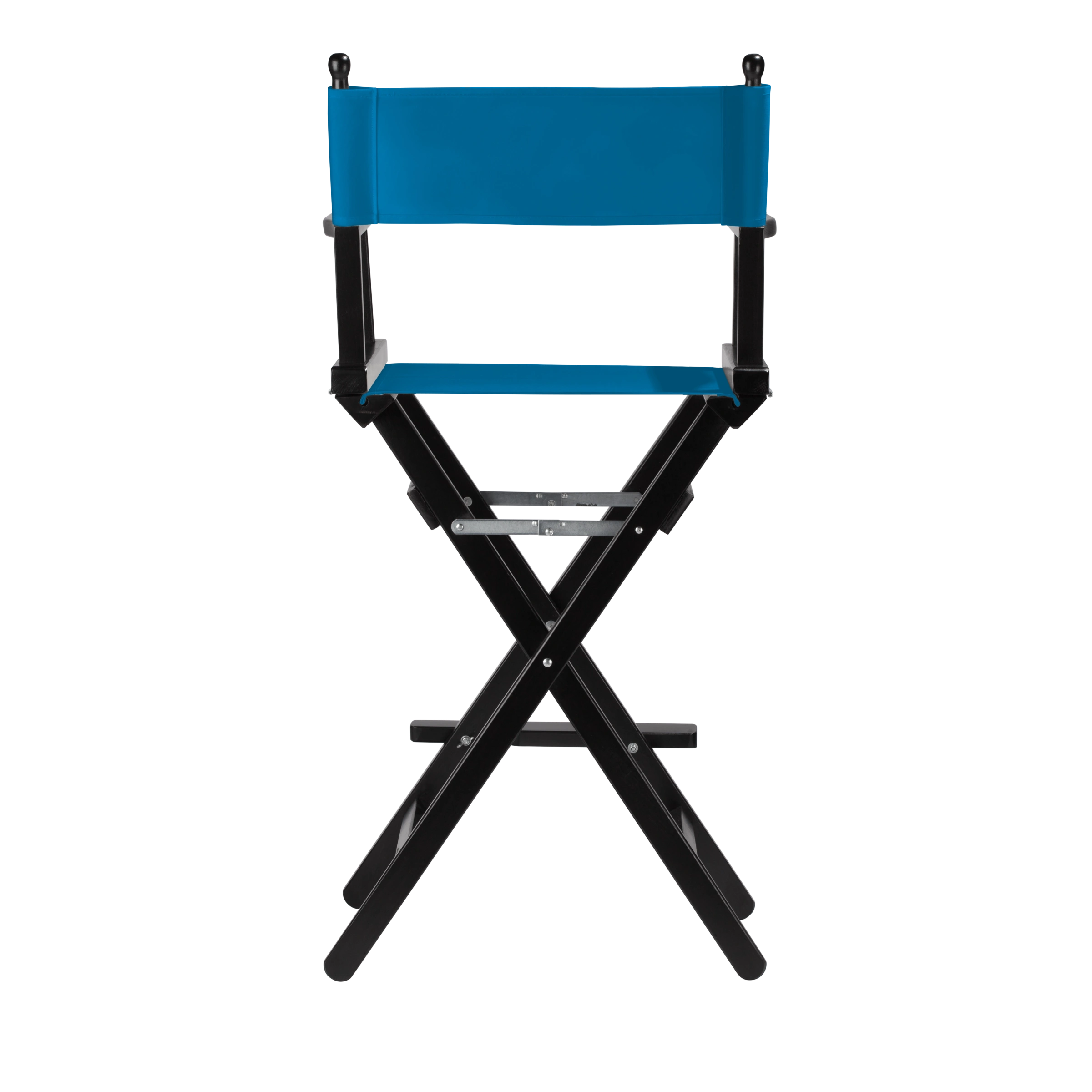 Regiestuhl Steven aus schwarzem Buchenholz mit blauem Bezug, Rückansicht
#Classic | Set (Farbe)_blau