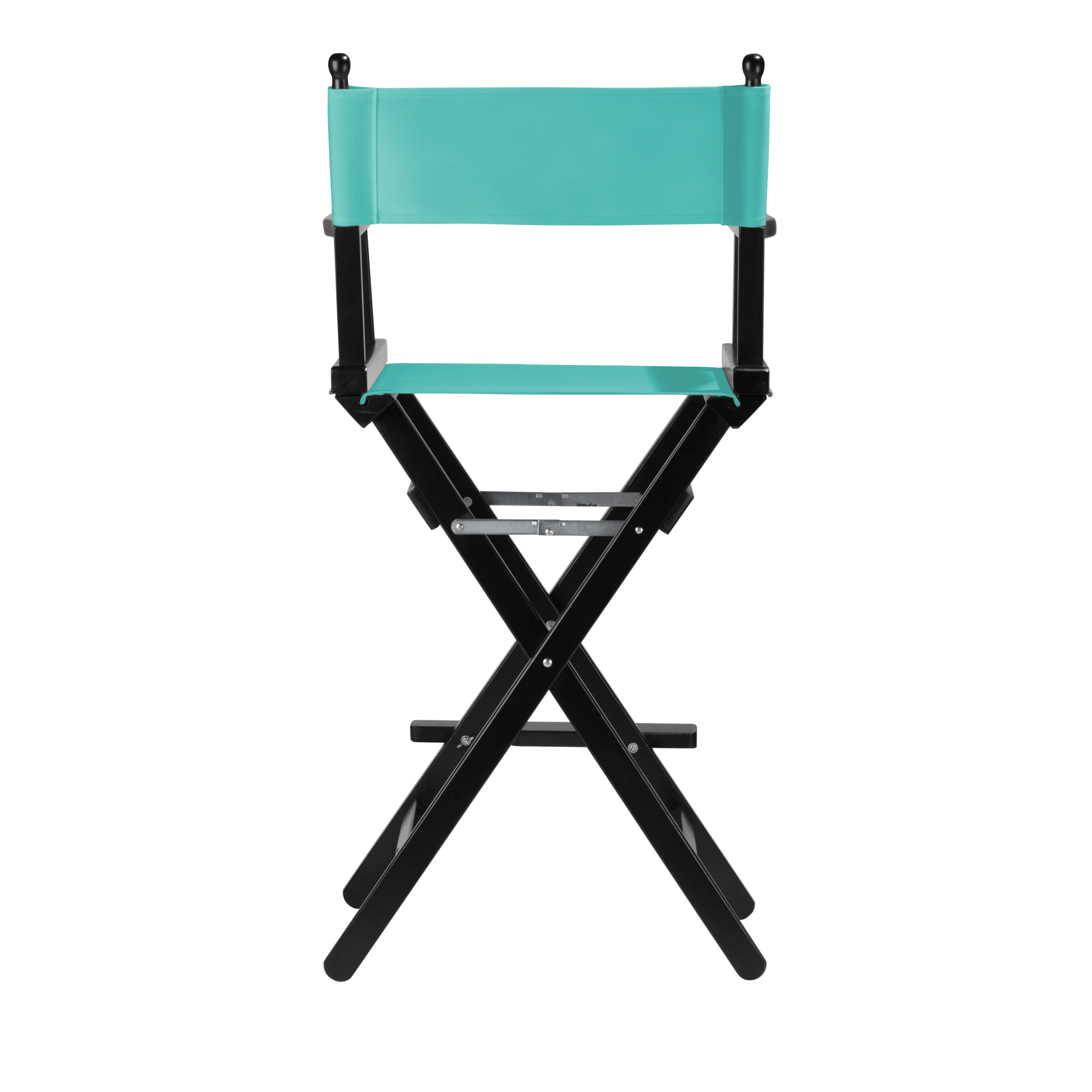 Regiestuhl Steven aus schwarzem Buchenholz mit türkisem Bezug, Rückansicht
#Classic | Set (Farbe)_türkis