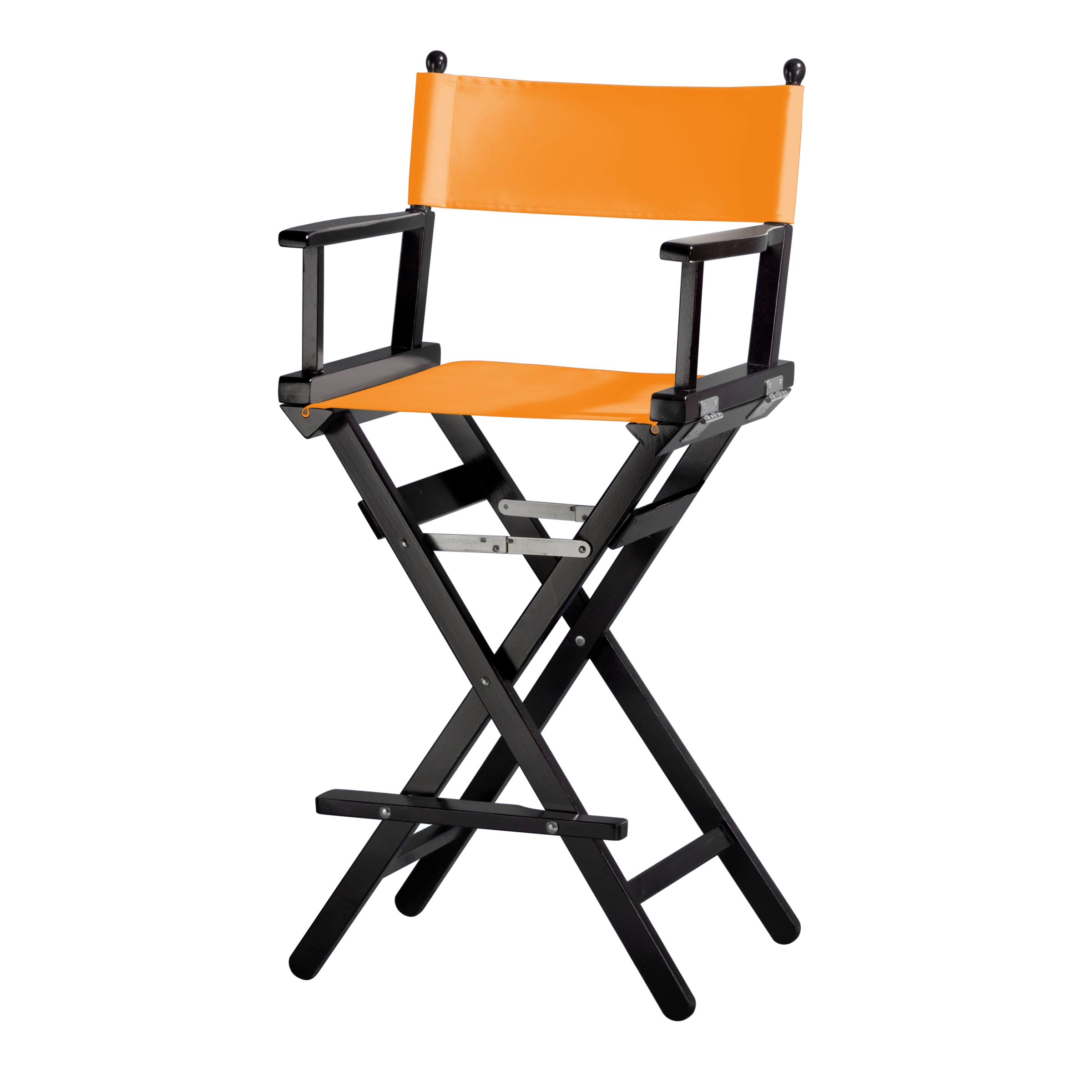 Regiestuhl Steven aus schwarzem Buchenholz mit Bezug in mandarine, Seitenansicht
#Classic | Set (Farbe)_mandarine