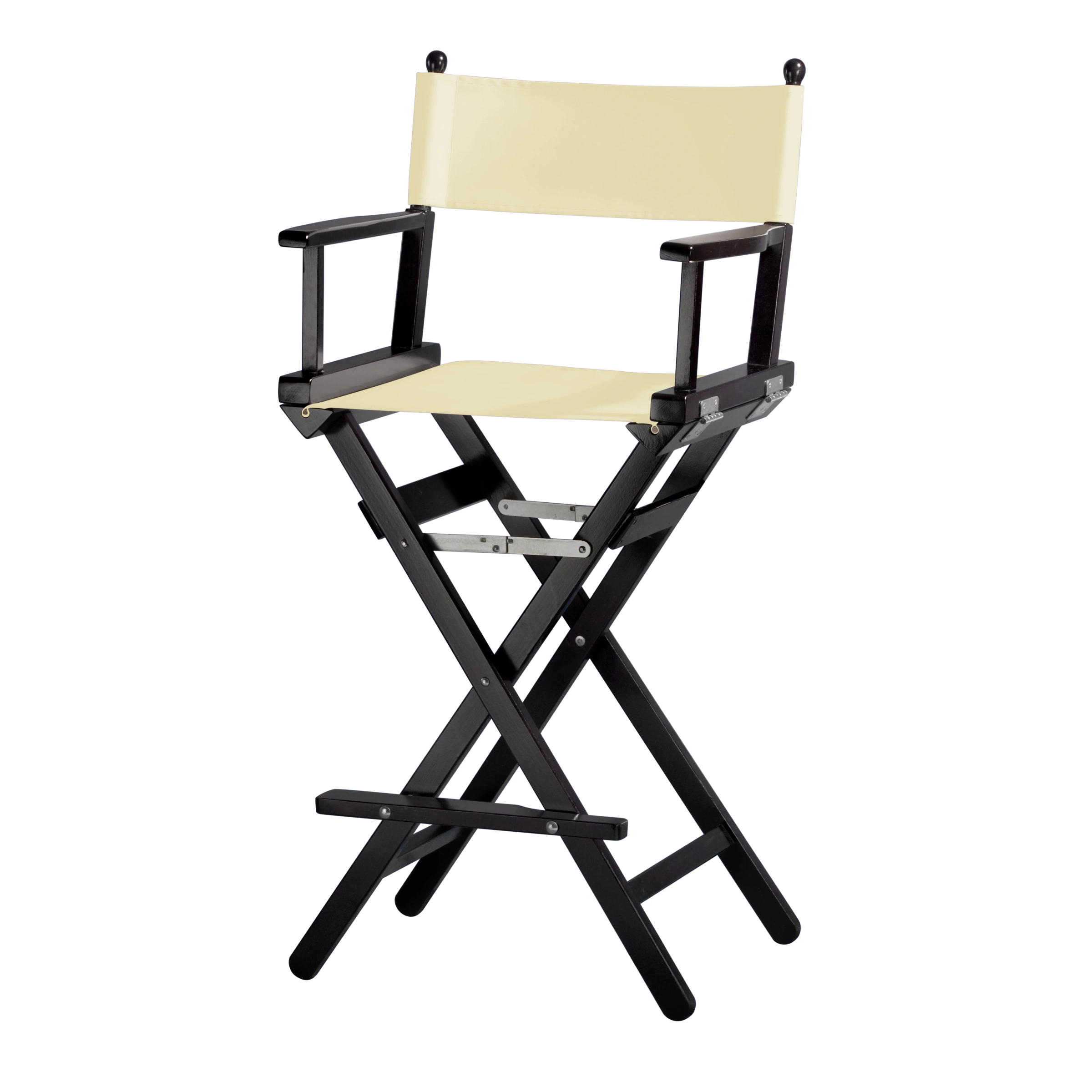 Regiestuhl Steven aus schwarzem Buchenholz mit Bezug in vanille, Seitenansicht
#Classic | Set (Farbe)_vanille