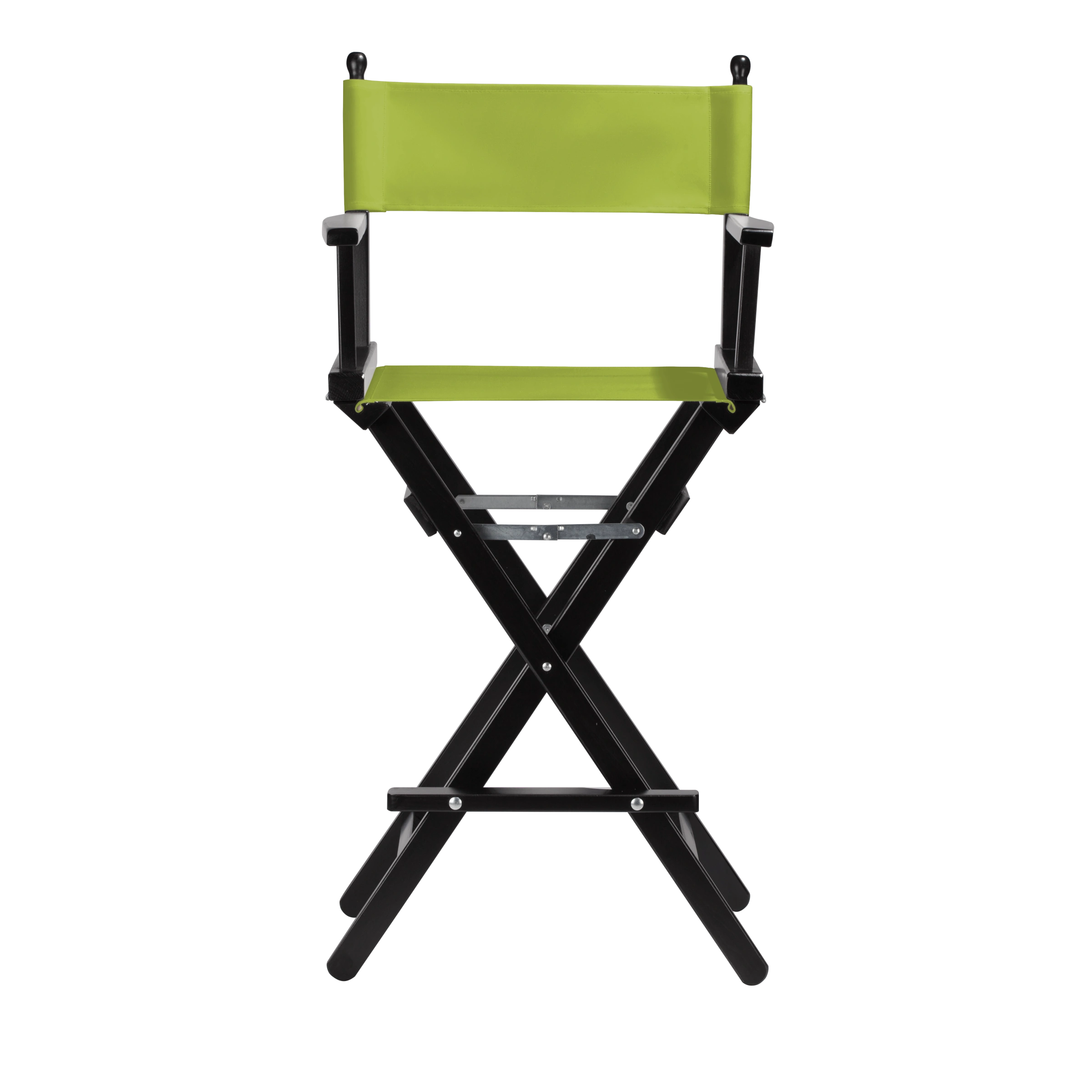 Regiestuhl Steven aus schwarzem Buchenholz mit hellgrünem Bezug, Frontalansicht
#Classic | Set (Farbe)_hellgrün