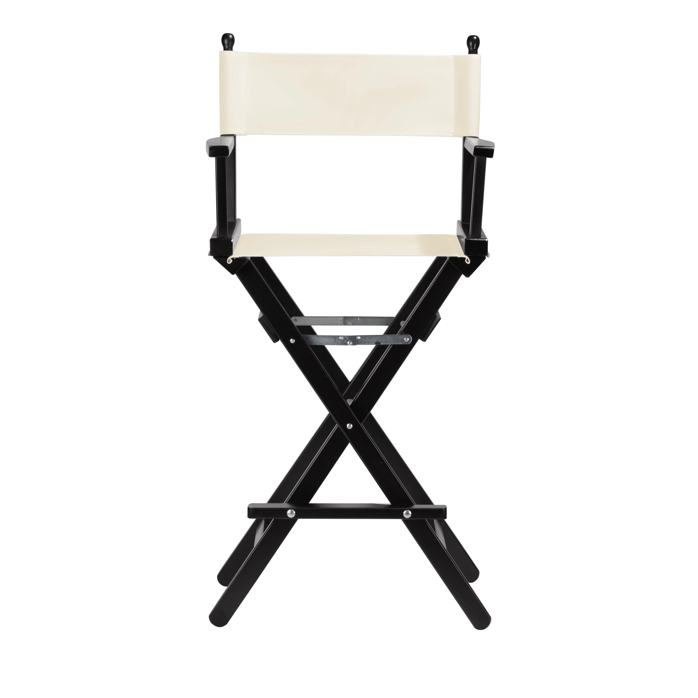 Regiestuhl Steven aus schwarzem Buchenholz mit Bezug in natur, Frontalansicht
#Classic | Set (Farbe)_natur