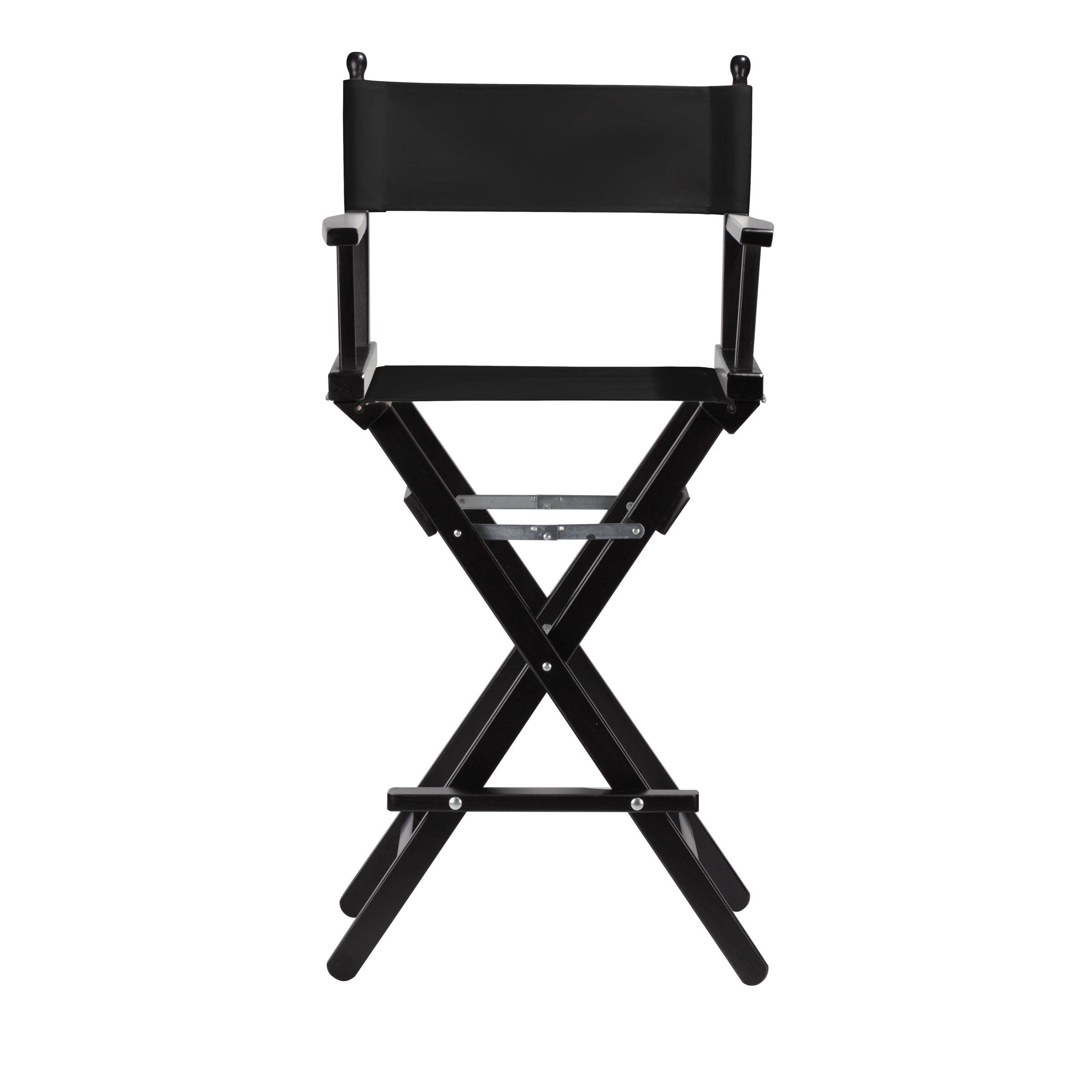 Regiestuhl Steven aus schwarzem Buchenholz mit schwarzem Bezug, Frontalansicht
#Classic | Set (Farbe)_schwarz