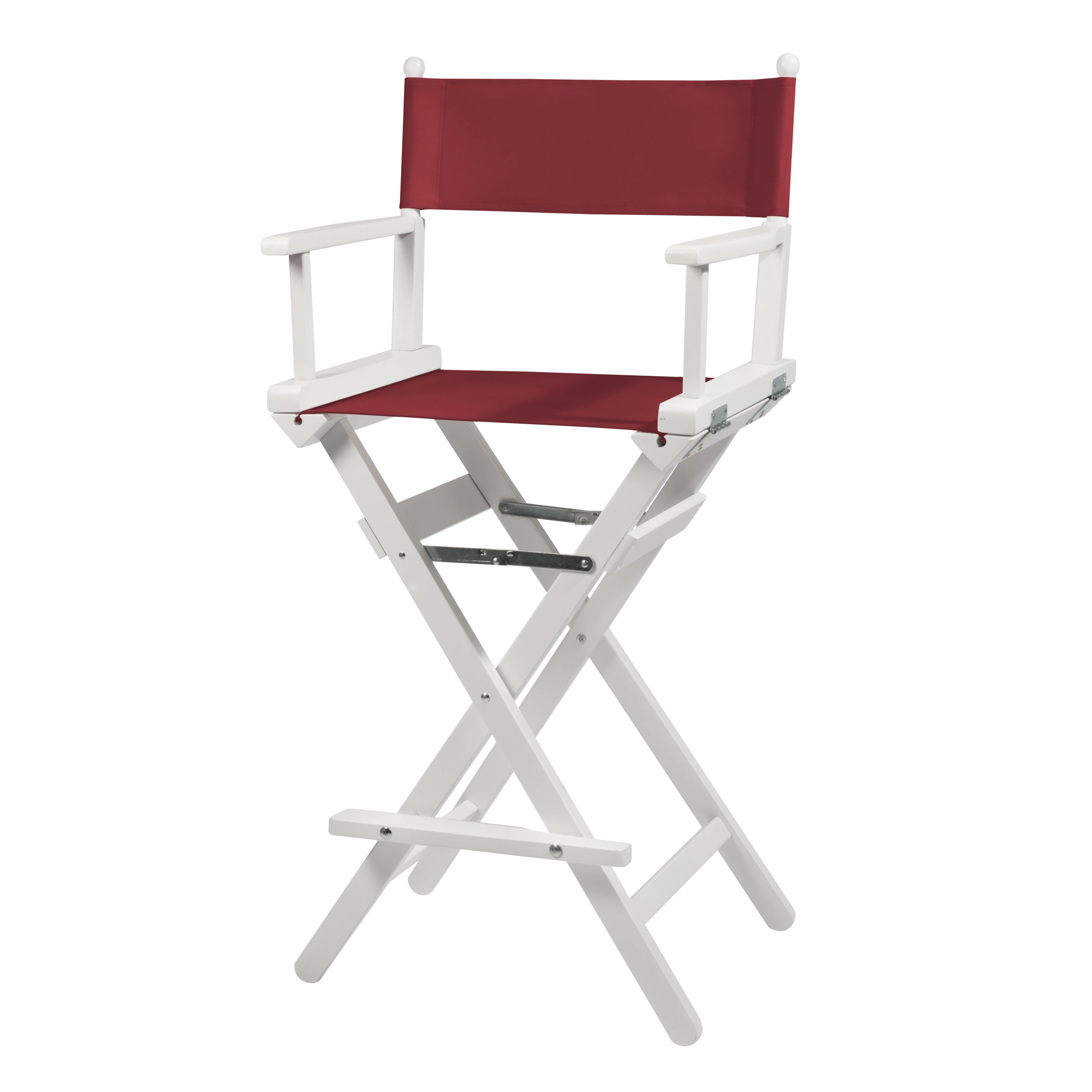 Regiestuhl Steven aus weißem Buchenholz mit Bezug in bordeaux, Seitenansicht
#Classic | Set (Farbe)_bordeaux