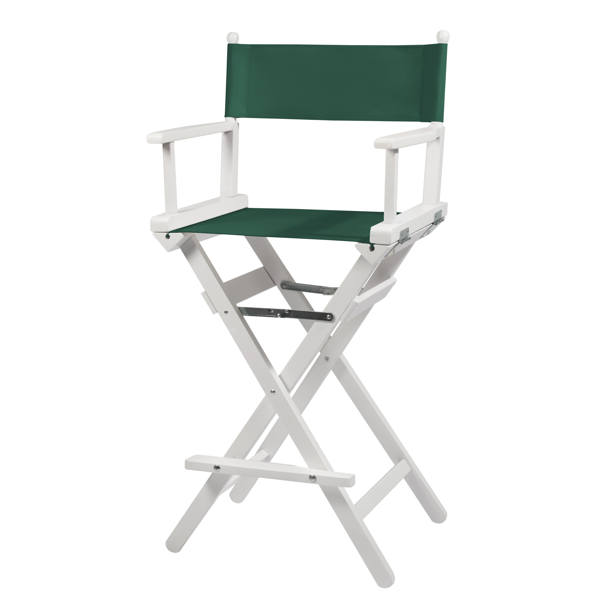 Regiestuhl Steven aus weißem Buchenholz mit dunkelgrünem Bezug, Seitenansicht
#Classic | Set (Farbe)_dunkelgrün