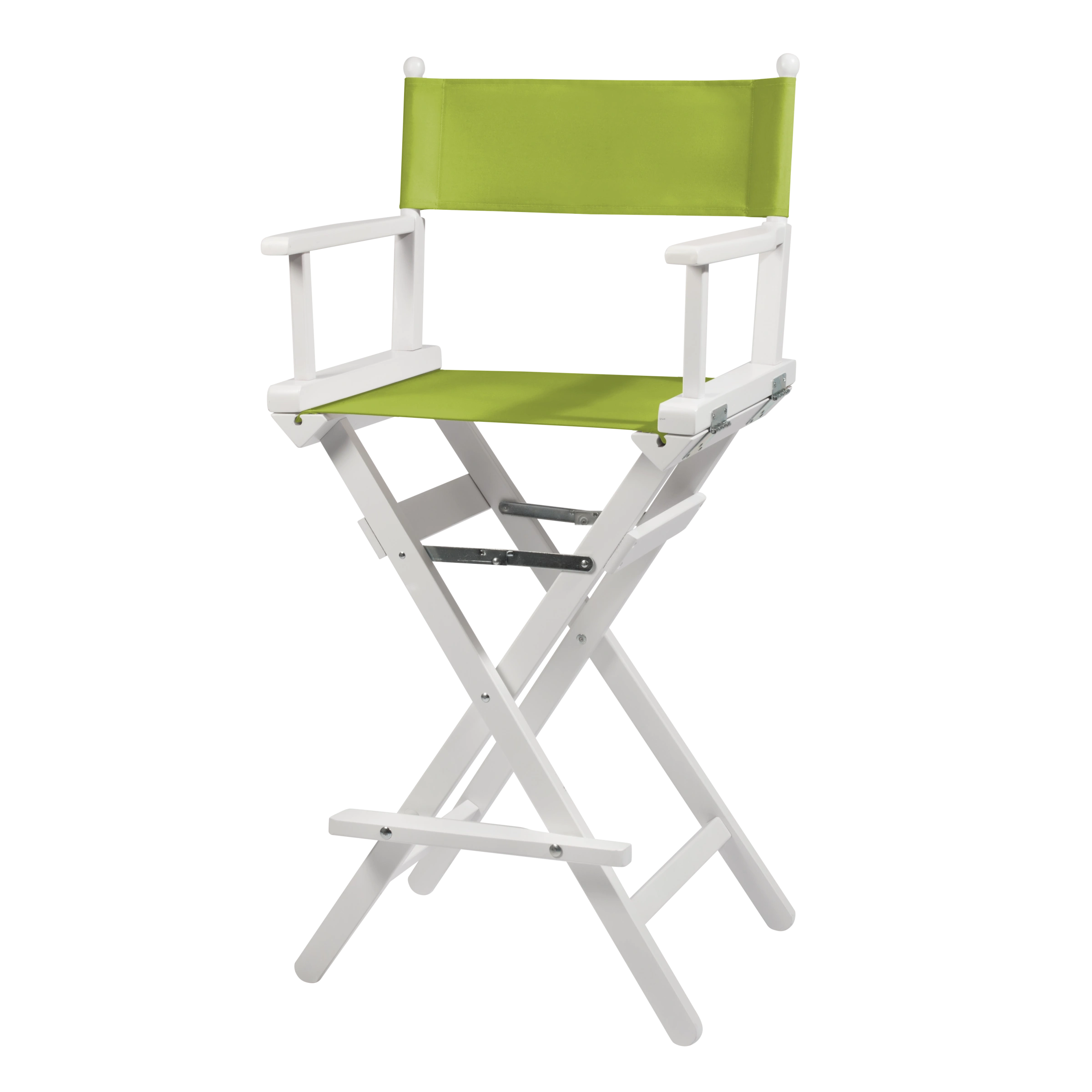 Regiestuhl Steven aus weißem Buchenholz mit hellgrünem Bezug, Seitenansicht
#Classic | Set (Farbe)_hellgrün