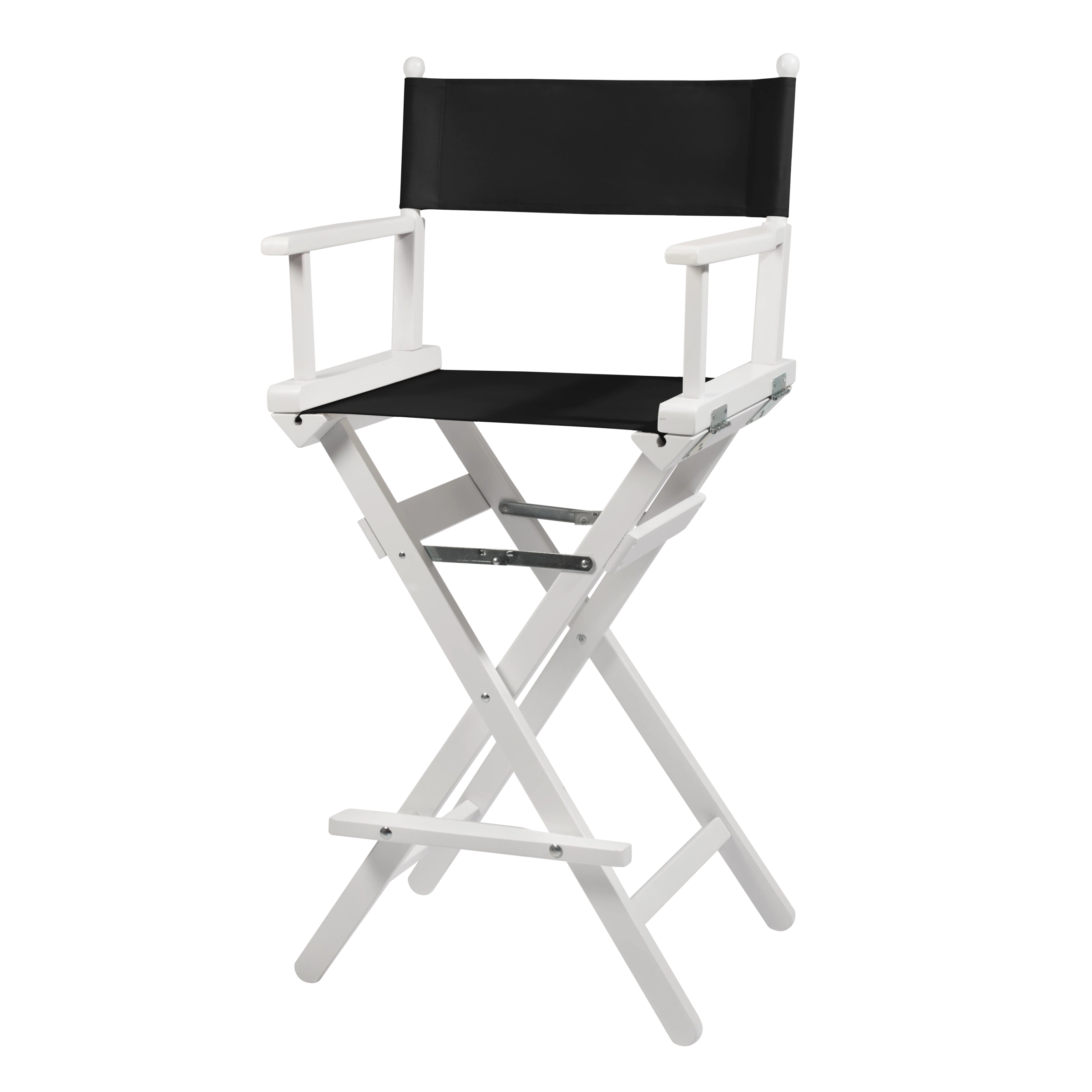 Regiestuhl Steven aus weißem Buchenholz mit schwarzem Bezug, Seitenansicht
#Classic | Set (Farbe)_schwarz